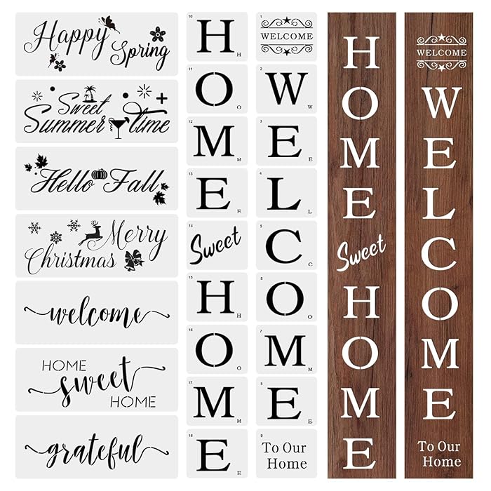 Buy 25 PCS Large and Home Sign Stencils Kit, Stencil
