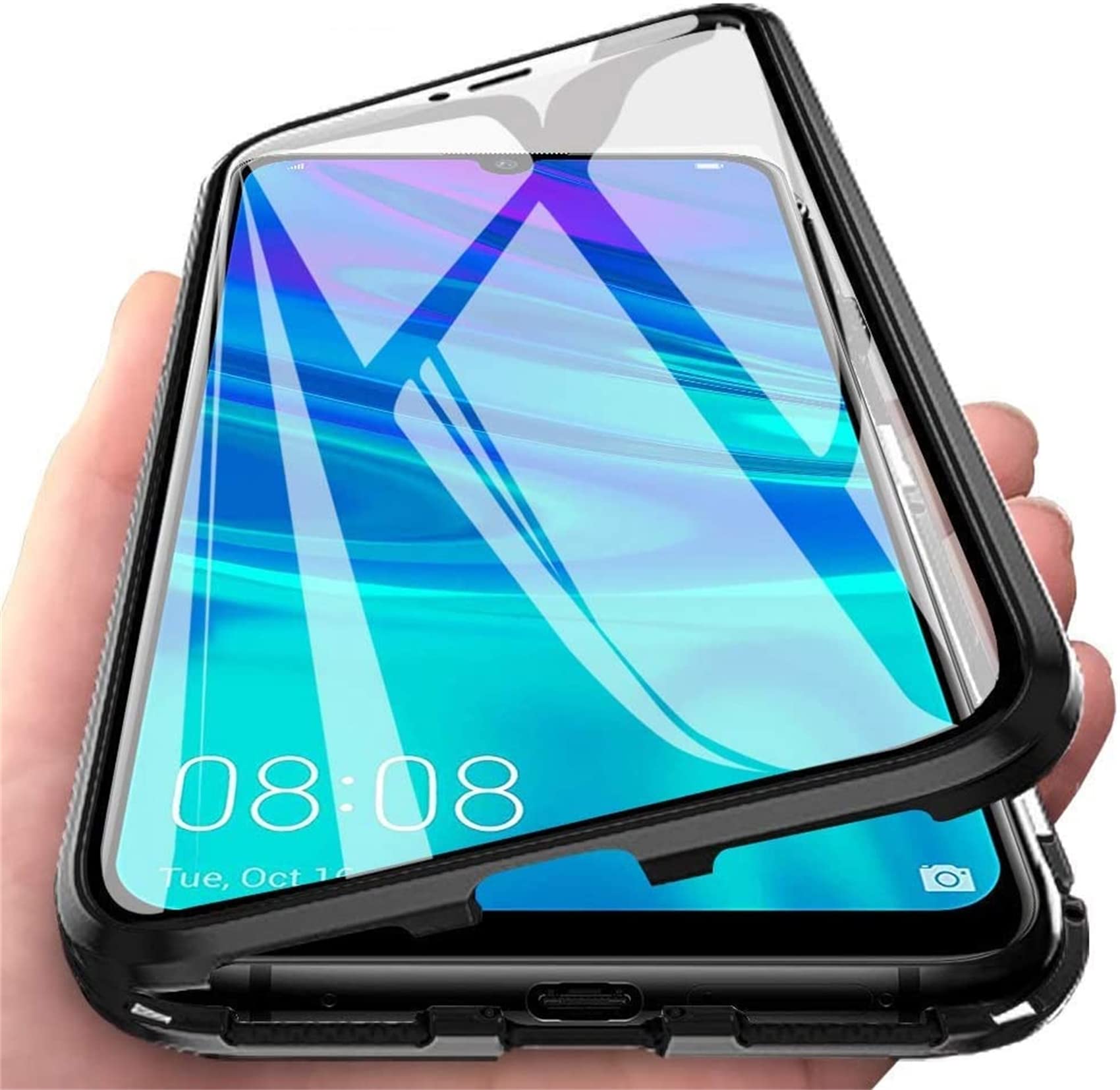 ROMDS Anti-Peep Magnetic Case for Samsung Galaxy S22/S22 Ultra Anti Peeping Magnetic Adsorption Double-Sided Privacy Back Metal Bumper Antipeep Phone Cases Cover,Black,For Samsung S22Plus