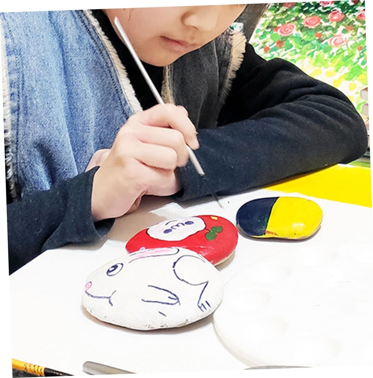 OSALADI 10pcs Smooth Natural Pebbles for Painting DIY Creative River Rocks for Boys and Girls Crafts for Garden Decor and Art Projects