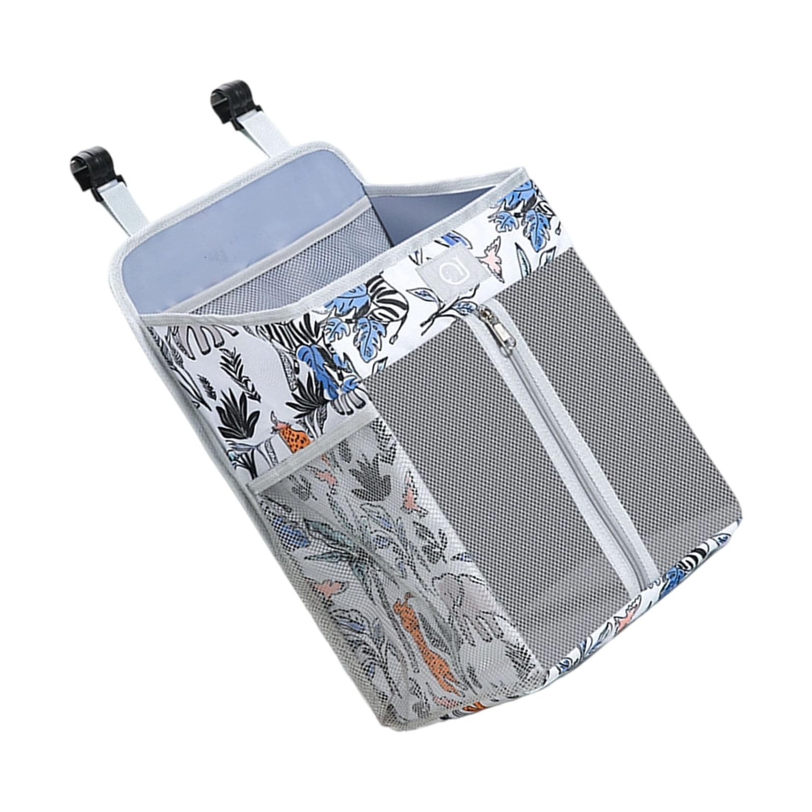 Hsioluted Crib Hanging Organizers with Multiple Compartments for Diaper Storage Oxford Fabric Nursery Accessory Bedsides Bag Baby Bedsides Hanging Storage Bag