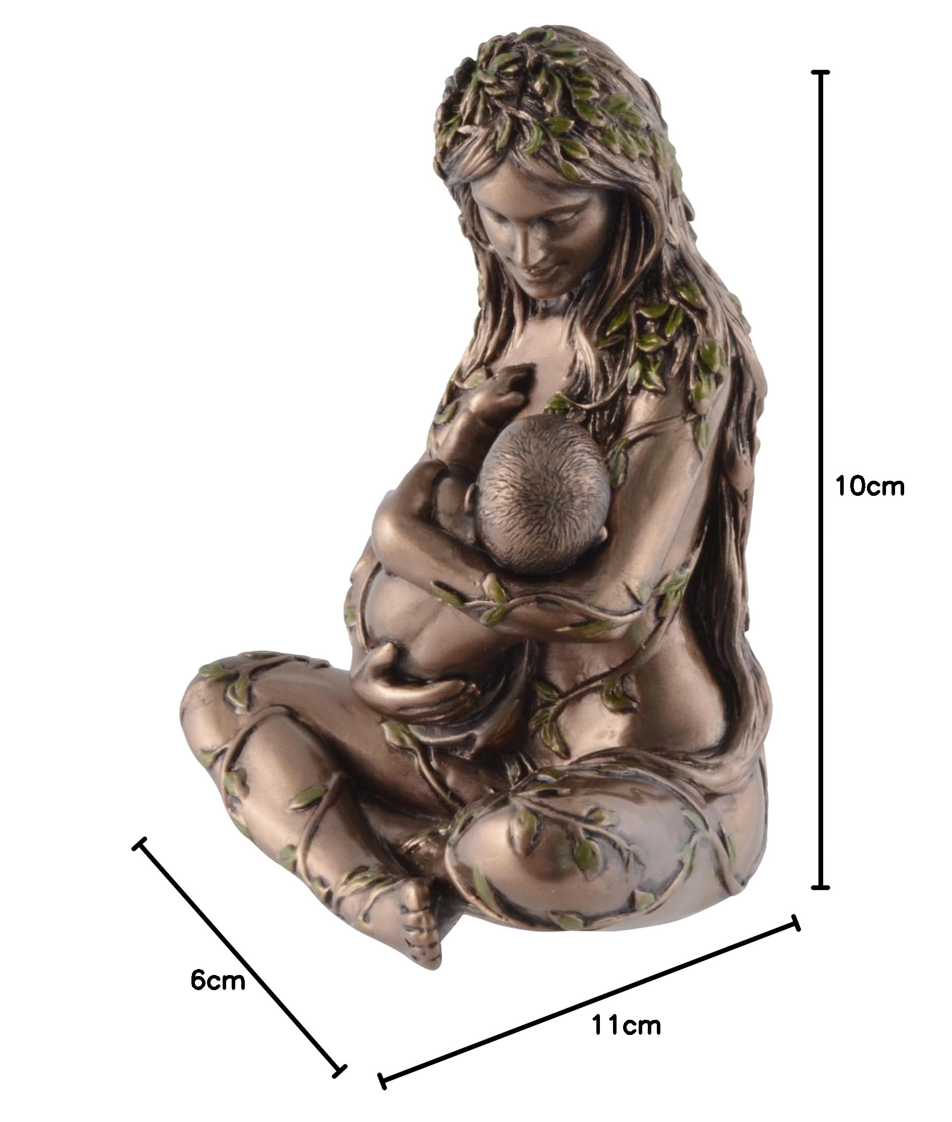 VOGLER Joh. Vogler GmbH Gaia - Figura de tierra con bebé en el pecho, color bronce