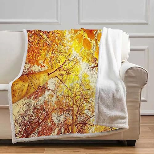 Miniatura 2 de Cobijas Calientes para Invierno - Manta de viaje decorativa con diseño de hojas de arce para sofá, dormitorio, tamaño de bebé, 39 x 47 pulgadas