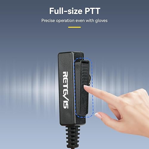 Miniatura 5 de Retevis Covert Tube Walkie Talkie Earpiece with Mic, only Compatible with Motorola R2 CP100D CP185 CP200 CP200D CLS1410 CLS1110 BPR40 BPR40D Walkie
