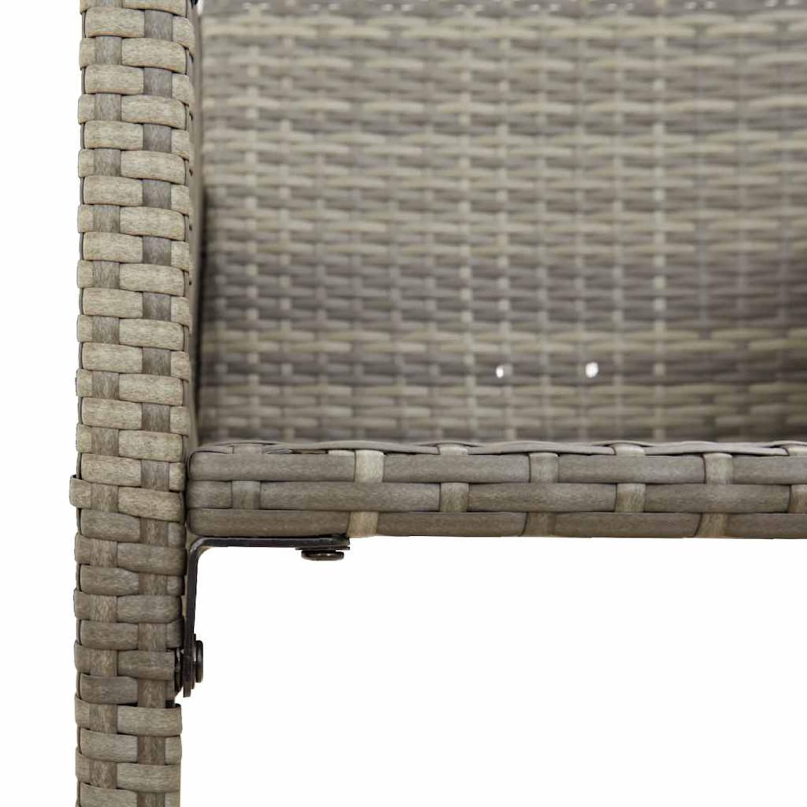 Homgoday Set Bar jardín sin Cojines 5 pzas ratán sintético Acacia Gris Barra Jardin Barra Bar Exterior mesas Altas y taburetes Dimensiones 145 cm