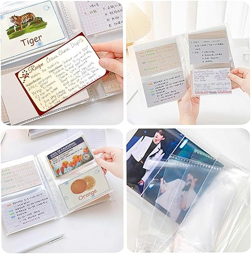 Miniatura 3 de BetterJonny - Organizador de tarjetas de índice de 3 x 5, tarjetas de índice de plástico transparente, bolsas organizadoras de libros, soporte para