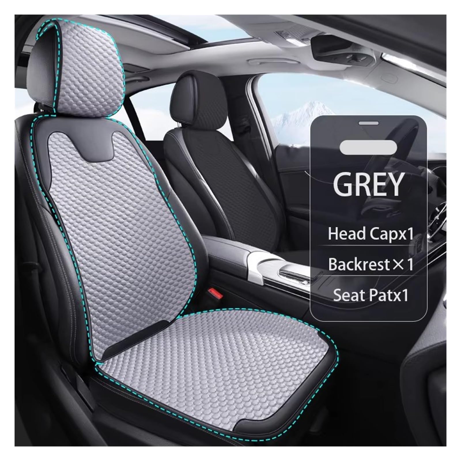 Housses de siège de Voiture Housses De Siège Auto Universelles Respirantes Housse de siège(Grey 1 Set Front)