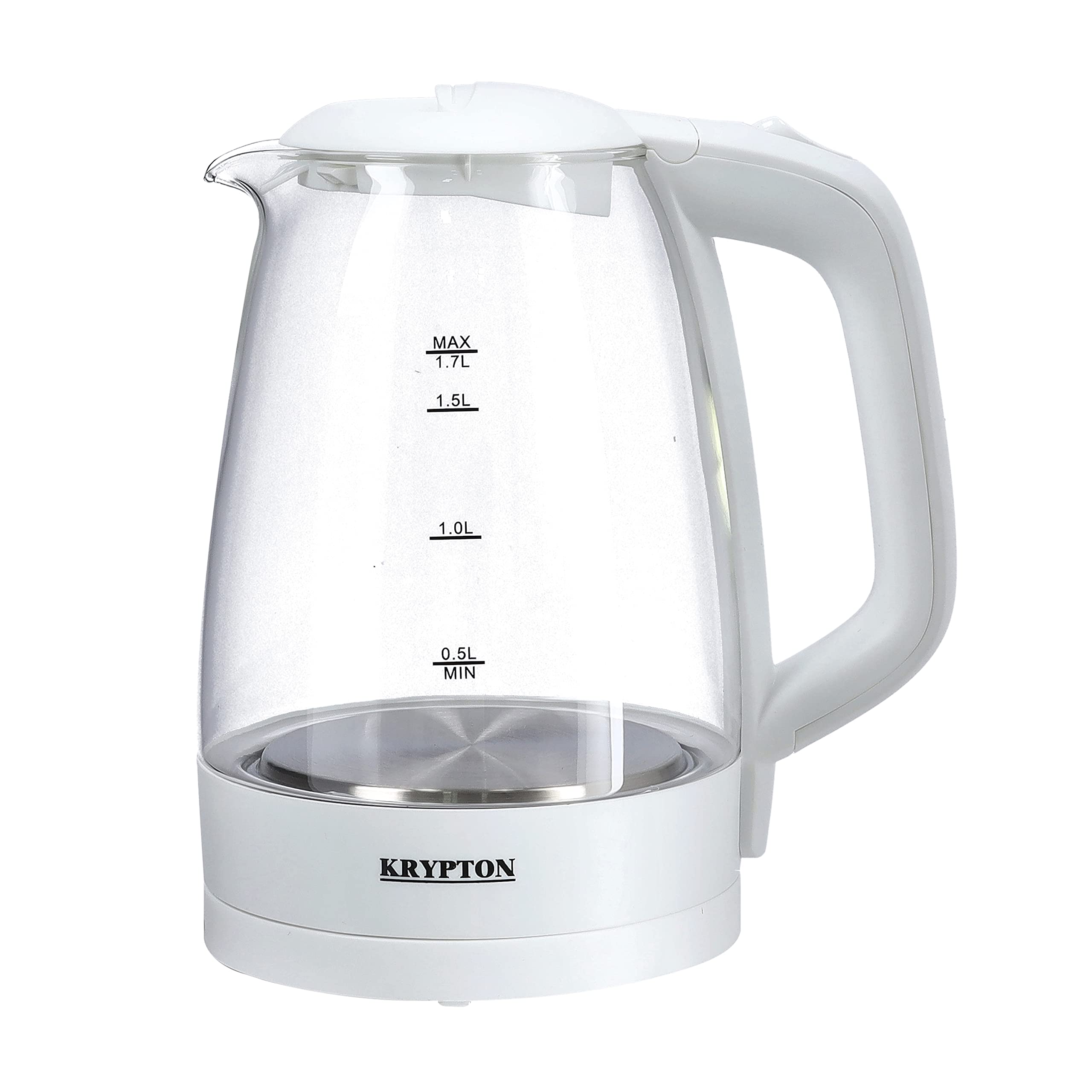 Krypton Electric Glass Kettle,360-Degree Rotational Base, Knk5276"Min 1 year manufacturer warranty"