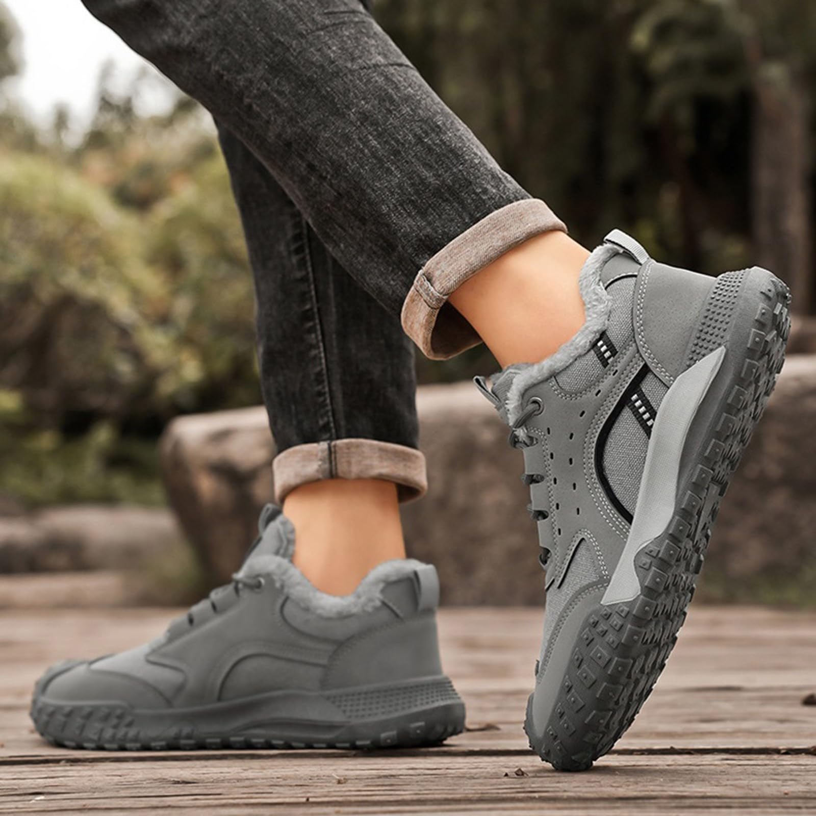 Outdoorschuhe Herren Gefüttert Wanderschuhe Herren Warm Schneeschuhe