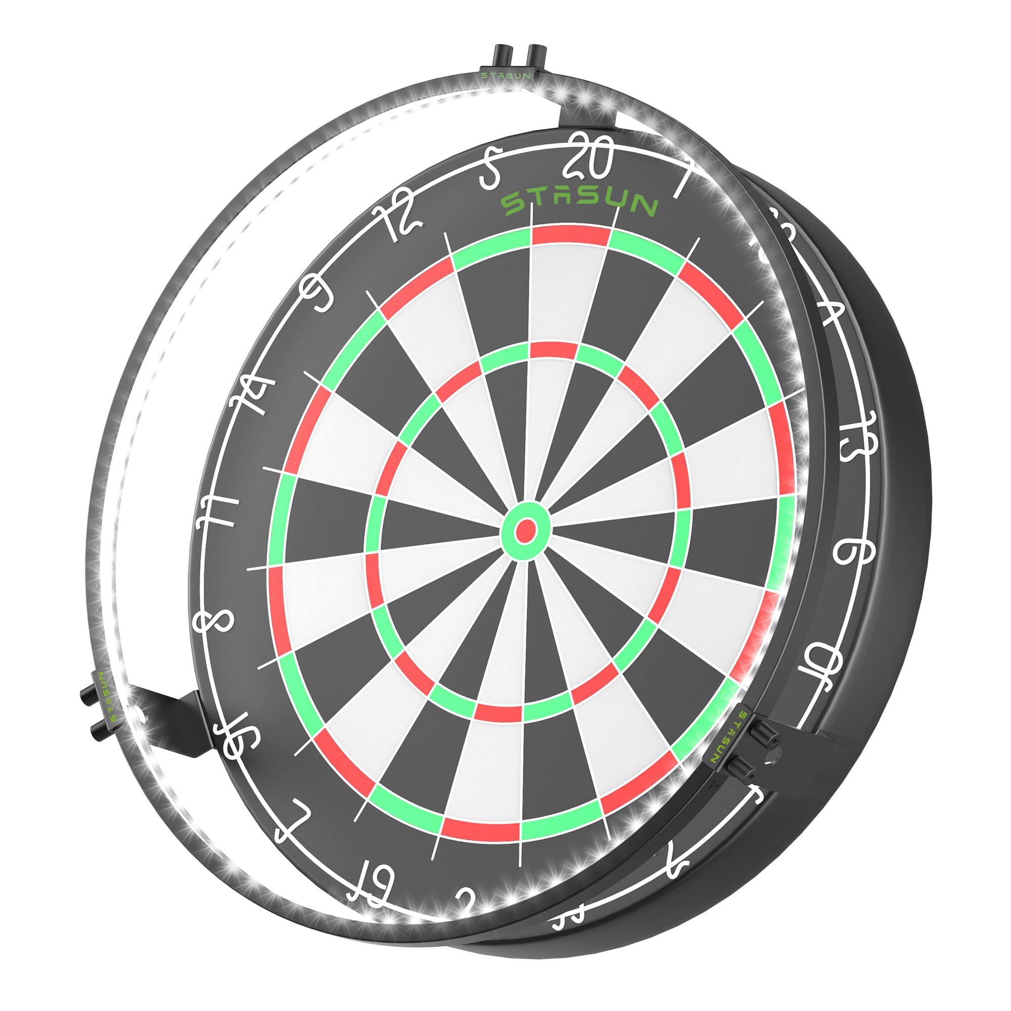 STASUN 360°Dart Beleuchtung,Weiße LED Dartscheibe Licht,Bnehmbar Dartboard Lighting System,12W 6500K Magnetisches Dart Lichtring und Zubehör für Das Gesamte Board