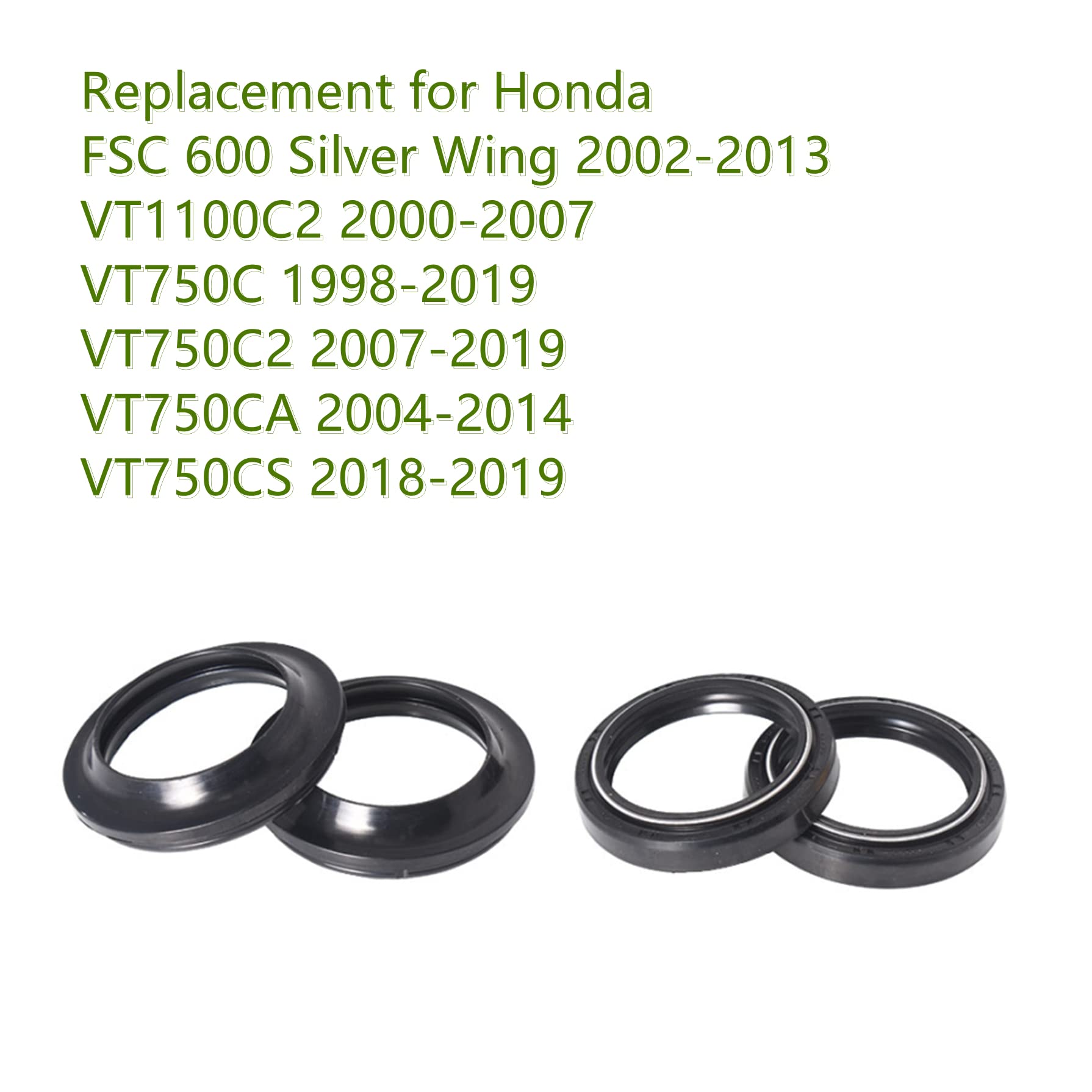 Motorcycle Fork Oil Seal & Dust Seal Kit - 2pcs Each, Replacement For Yamaha, Honda, Kawasaki, Suzuki