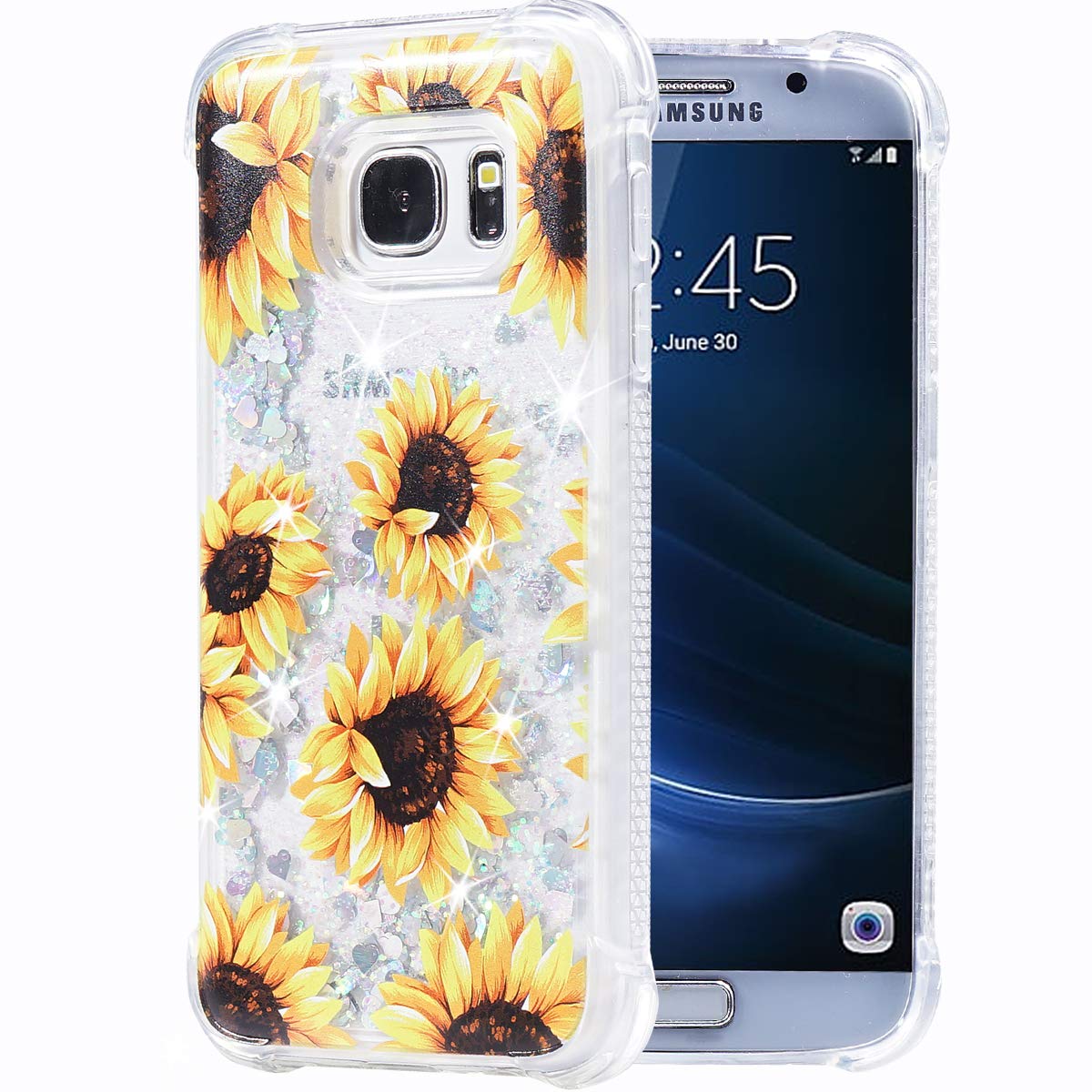 Flocute Galaxy S7 Case Galaxy S7 Glitter Floral Case Flower