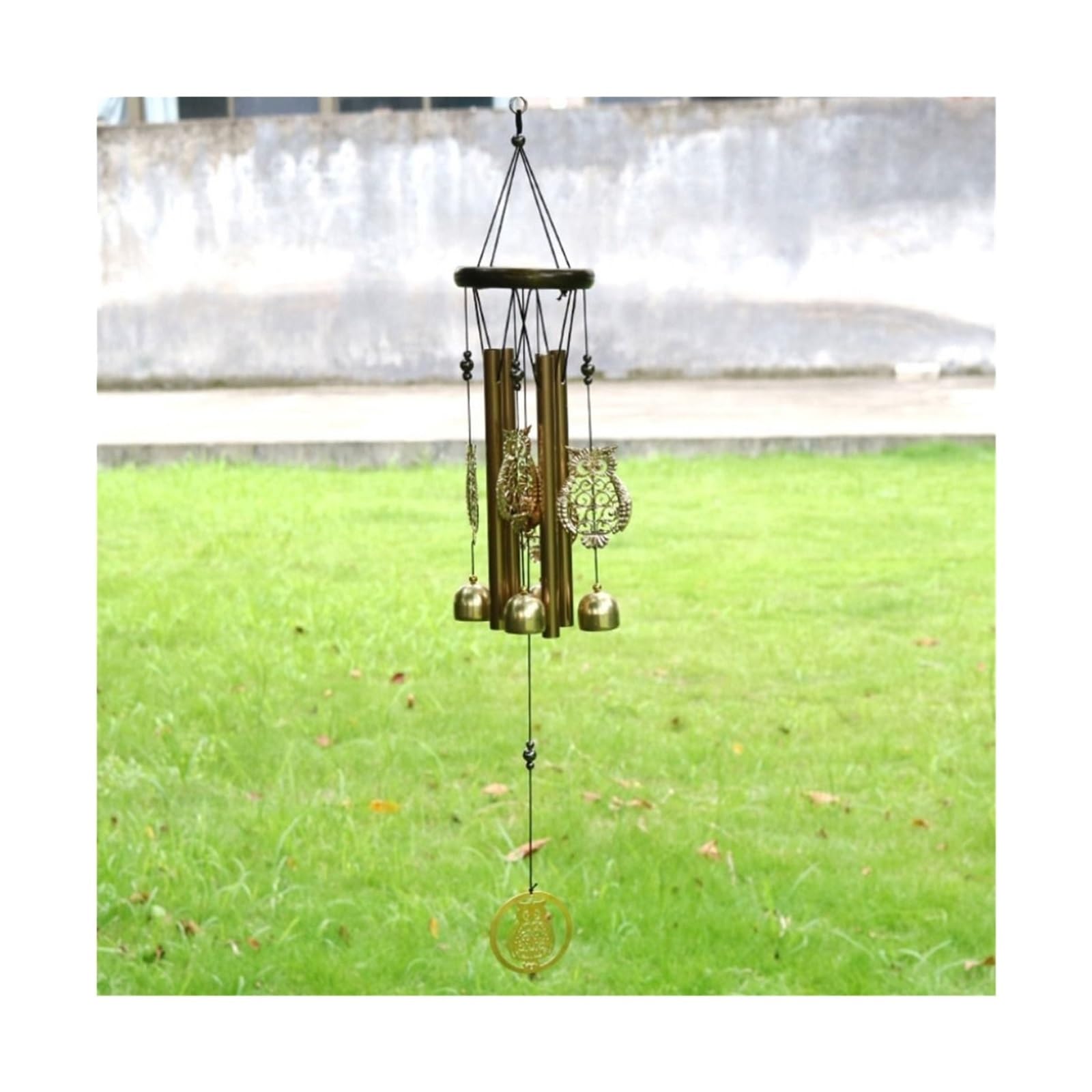 AFDHVTKLDR Wind Chimes Outdoor Wind Chime Owl Hummingbird Copper Bells Hanging Decor Home Garden Yard Ornament(Owl)