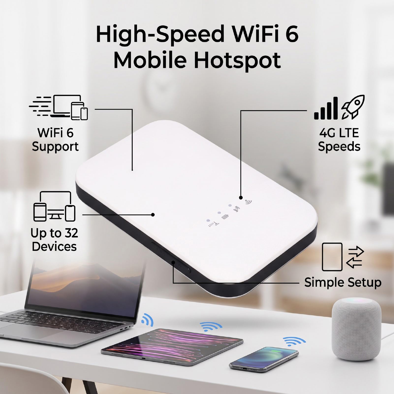 Tangxi Enrutador WiFi Móvil 4G LTE con Ranura para Tarjeta Micro SIM