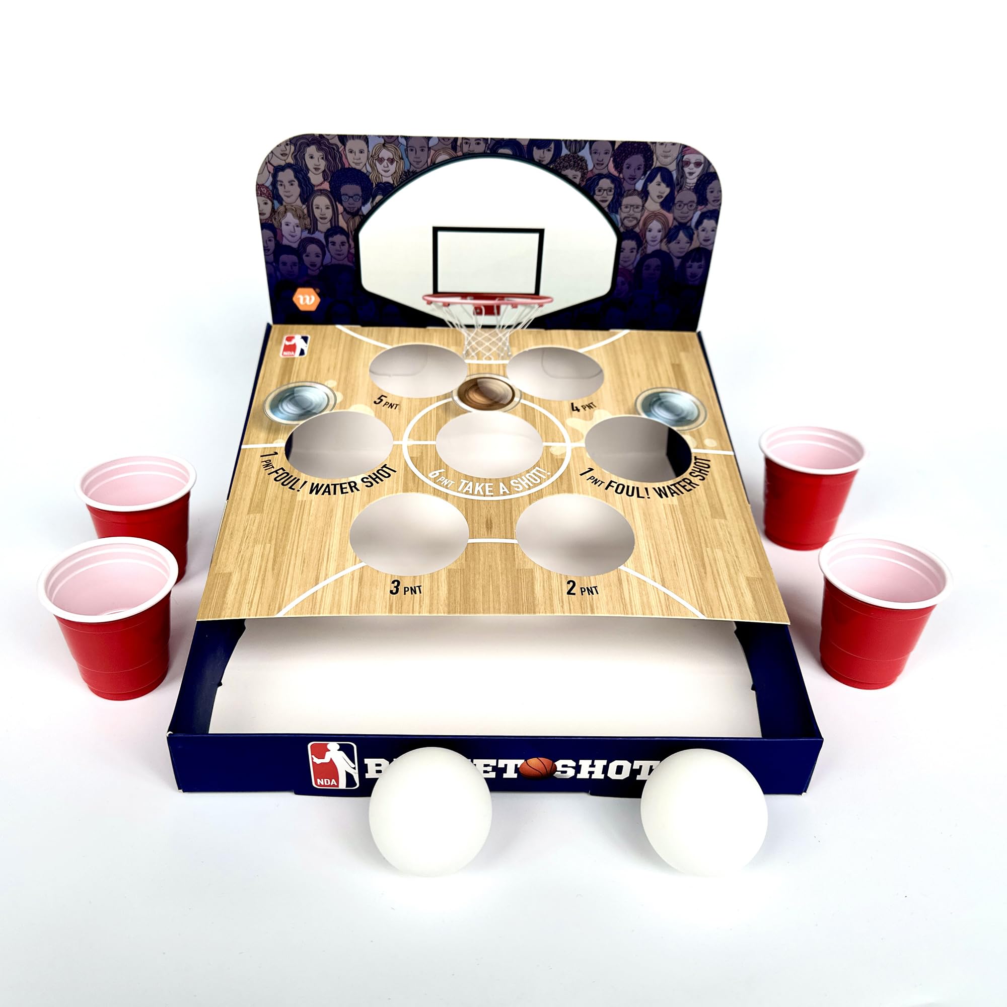 XLFFC Basket Shot Game, Desktop Mini Beer Pong, Table Drinking Games for Adults Party?4 Original Shot Cups 2Balls