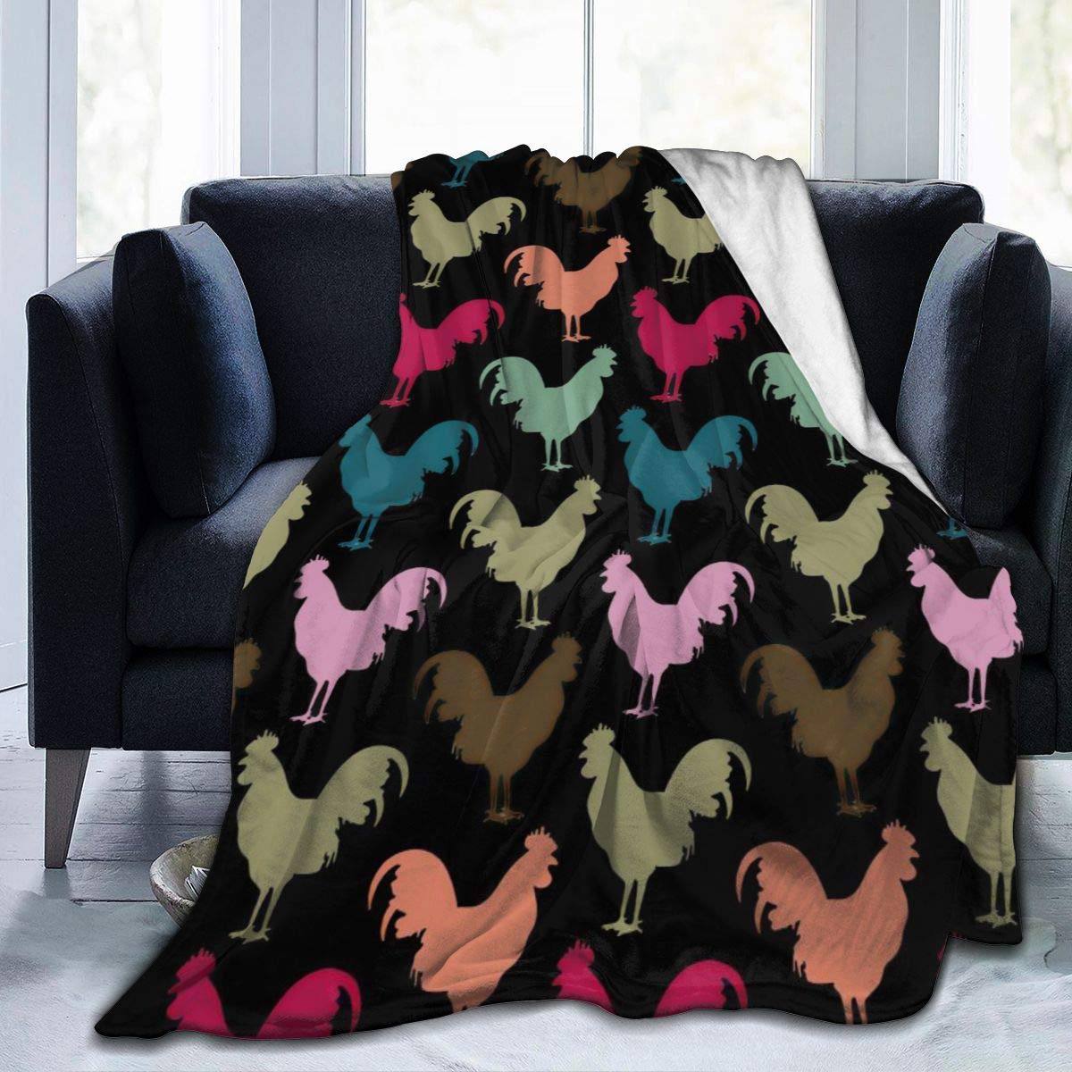COOL-SHOW Ultra-Soft Micro Fleece Blanket for Mens Womens,Colored Cock Throw Blanket-Soft Coral Flannel Blanket Micro Fleece Blanket Give Her Gifts-Soft Blanket Home Bed Blankets 60"" X50