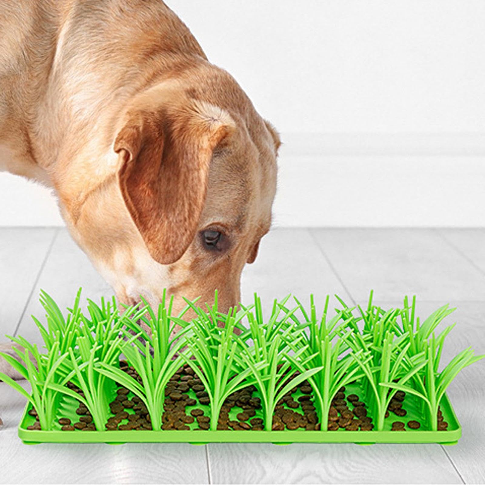 Silikon-Grasmatte Für Katzen - Grünes Gras Silikon Slow Food Matte | Schnüffel Matte Für Katzen | Futter Matte Für Katzen | Katzen Grasmatte Für Hauskatzen | Grasmatte Futterspielzeug Anti-Schlucken G