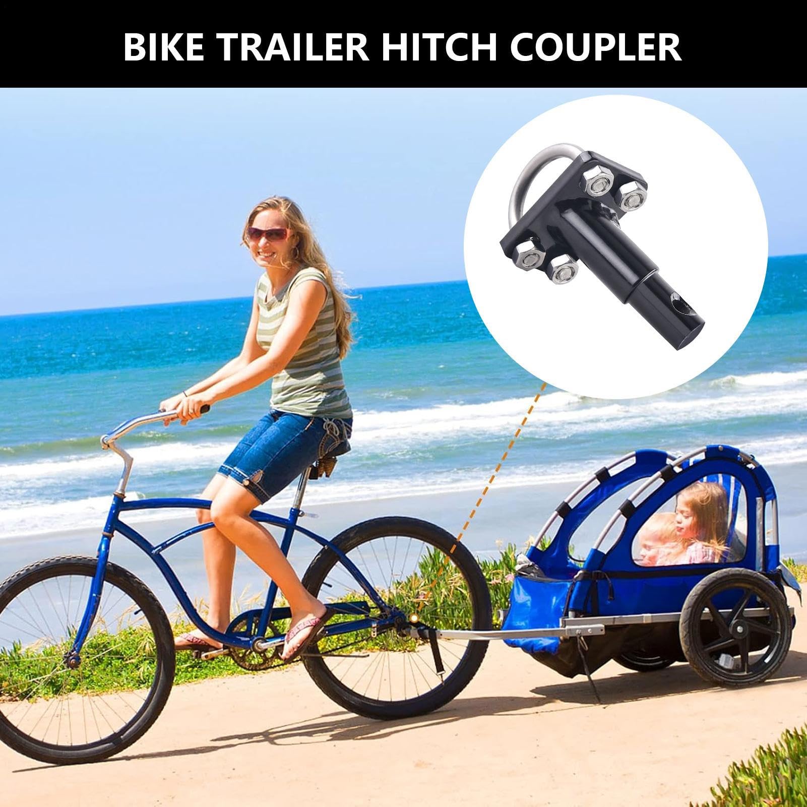 Attacco Per Rimorchio Bici - Adattatore Bici per Rimorchi Bambini | Adattatore per Accessori Ciclismo Carico Pesante, Trasporto Animali Domestici, Bambini, Avventure Outdoor e Rimorchi da