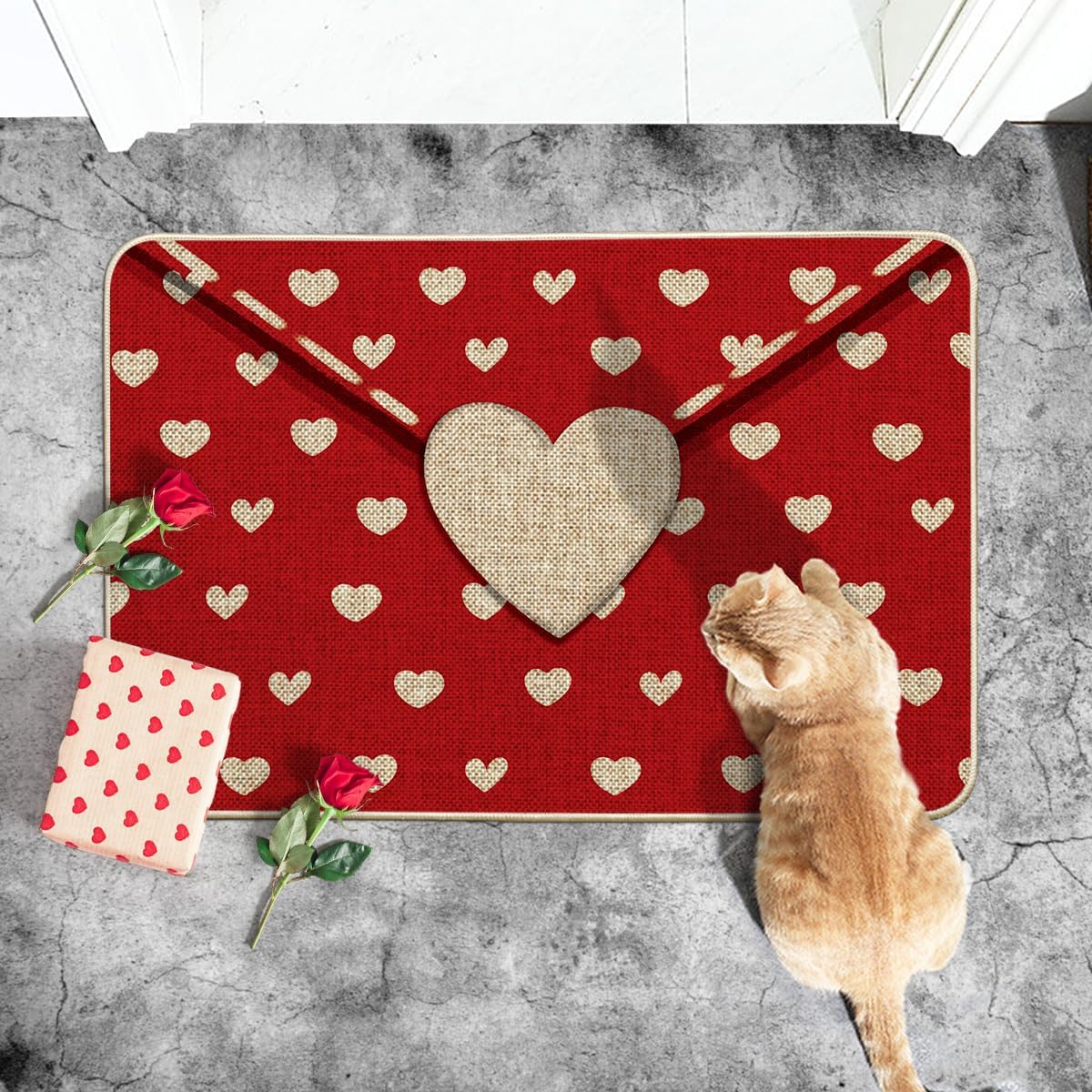 Artoid Mode Envelope Valentines Day Doormat, Home Decor Low-Profile Switch Rug Door Mat for Indoor Outdoor 24x35 Inch