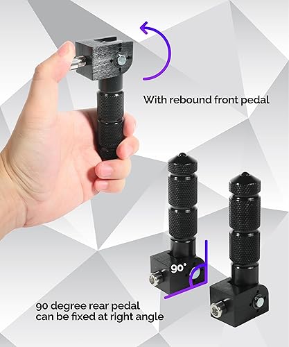 Miniatura 4 de RACOONA Estriberas, clavijas de bicicleta, clavijas de pie plegables para motocicleta, accesorios de coche de 0.315 in, pedal de pasajero plegable