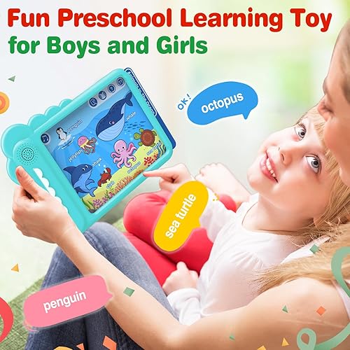 Miniatura 6 de Play & Learn Pad - Tarjetas didácticas parlantes juguetes de aprendizaje con 22 lecciones divertidas para niños y niñas, tableta educativa para