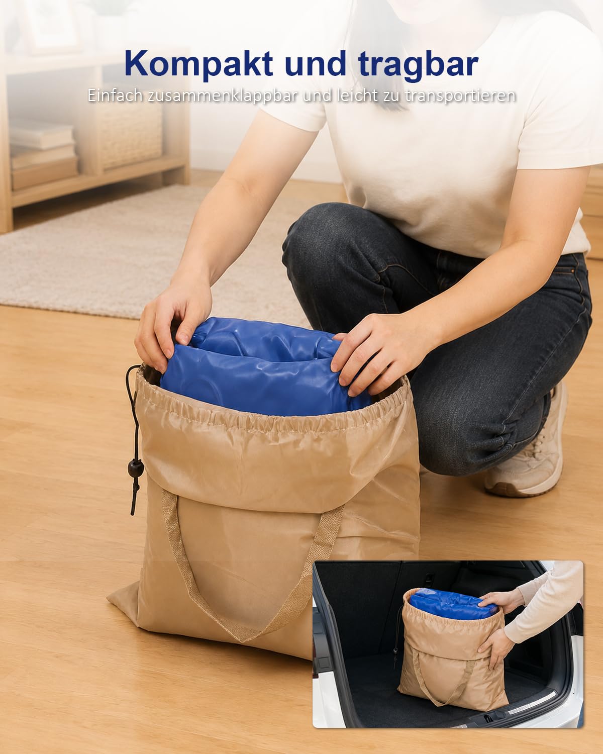 Spopal Luftmatratze Selbstaufblasend, [200×152×40 cm] Luftbett 2 Personen | Aufblasbare Matratze mit Elektro-Pumpe, Schnell aufblasbare, Tragfähigkeit 450kg für Gästebett, Zuhause, Camping, Zelt, Sofa