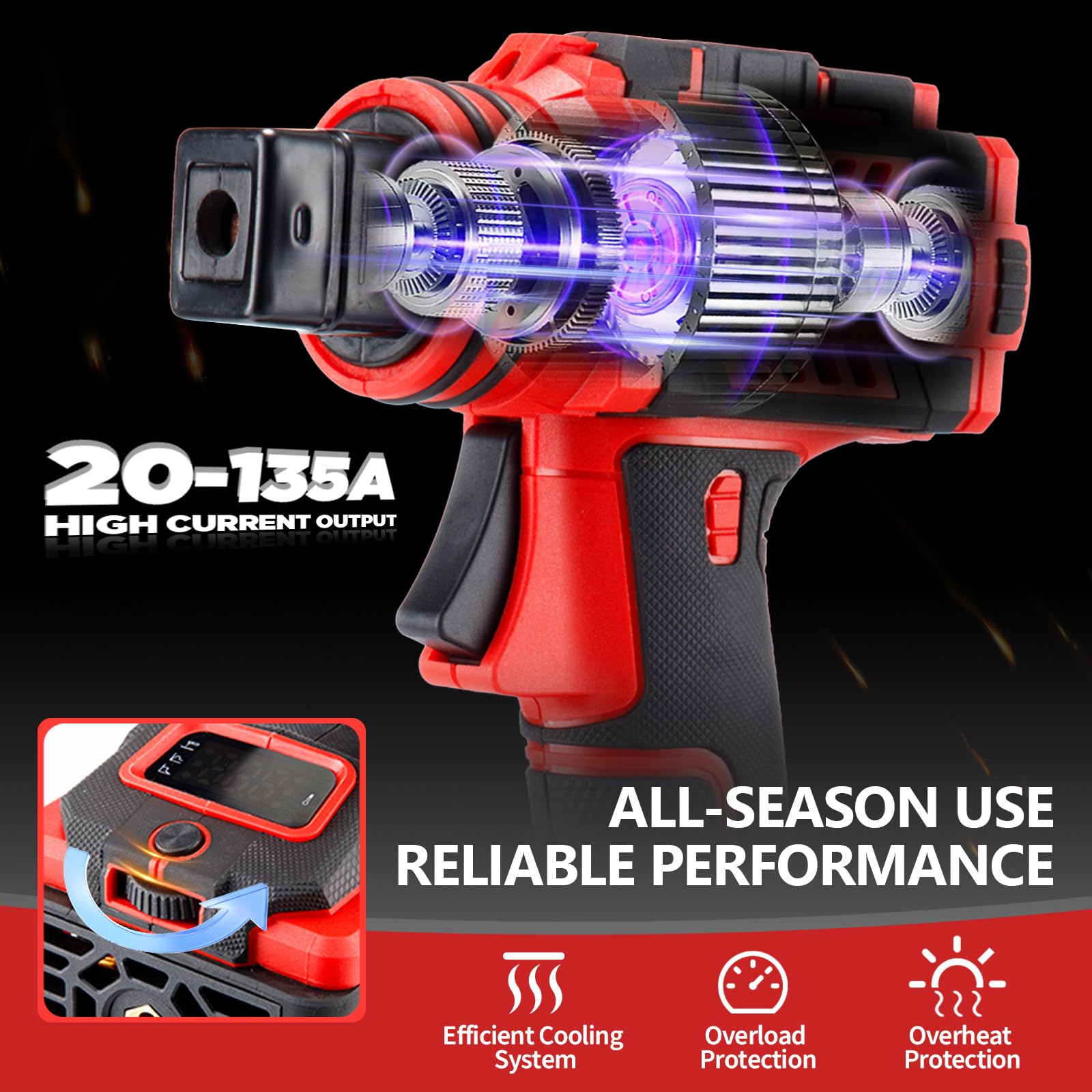 Portable Handheld Welder | 20-135A High Power IGBT Stick Welding Machine | Digital Display | Auto Voltage Compensation | Compact Arc Welder for DIY | On-Site Repairs — Amazon image 7