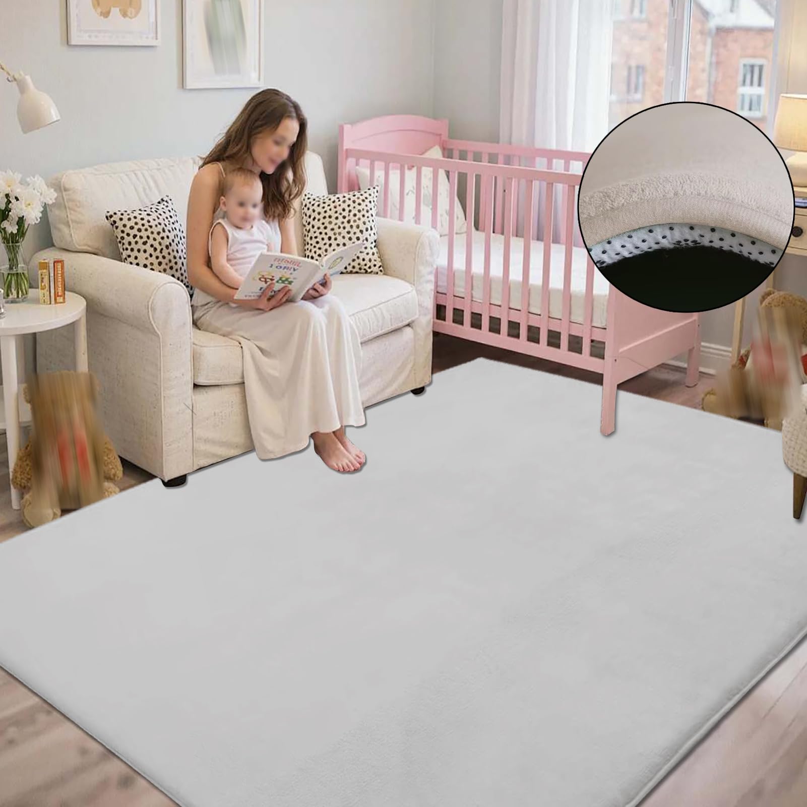 Tappeto Gioco Bambini 130 x 200 cm Tappetone Bimbi Gommato 2cm Extra Spesso Morbido Tappeto Gioco Neonato Tummy Time Neonati Tappetone Neonato Morbido Impermeabile in Schiuma per Bimbi