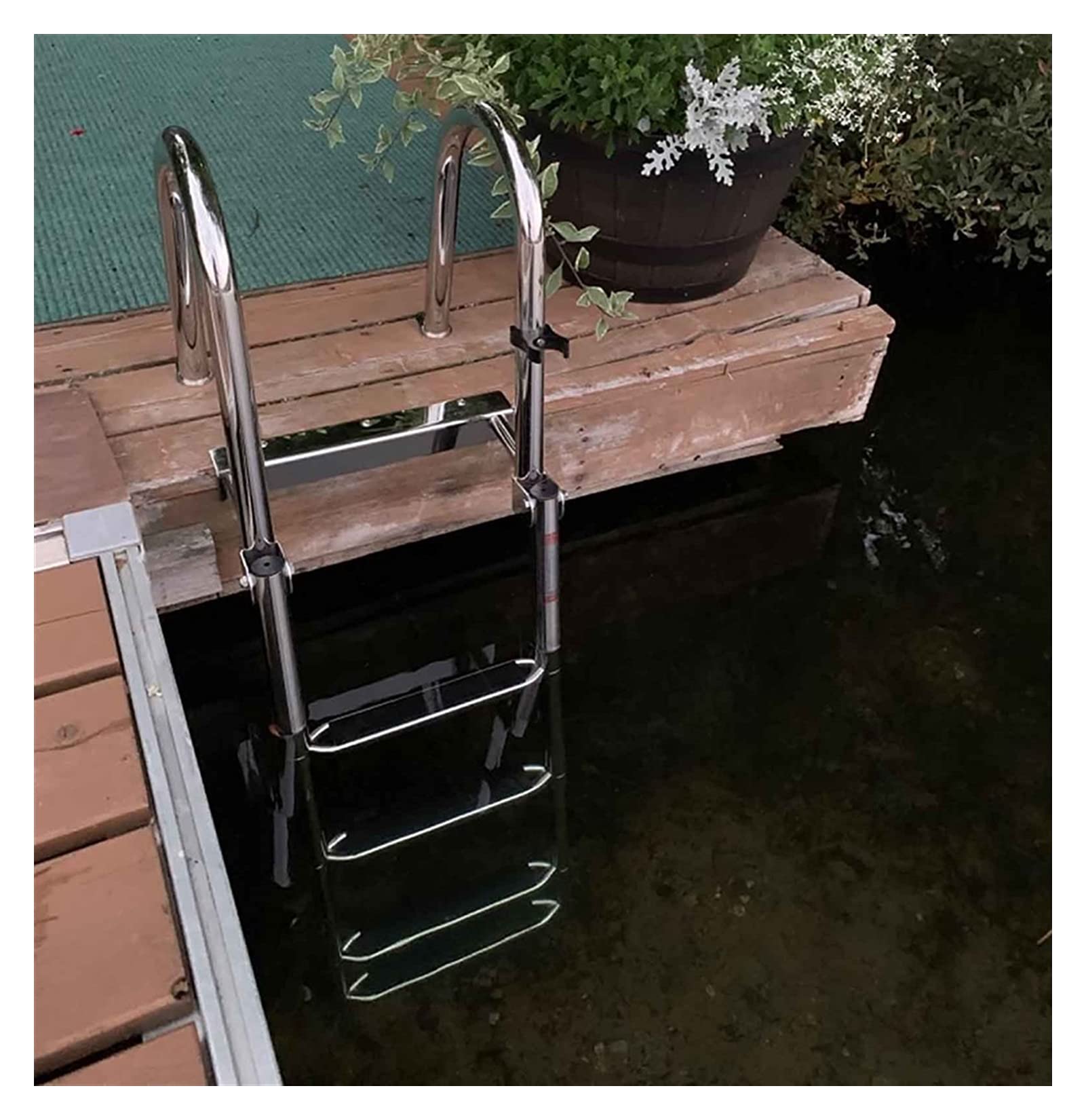 Échelle télescopique inox 150 kg anti-glisse pour ponton