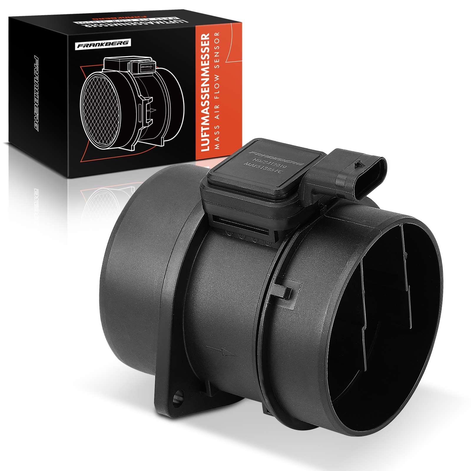 Frankberg Medidor de masa de aire 4-Polos Compatible con Clase C W204 C180-C250 Clase E W212 E200 E220 E250 Clase GLK X204 Sprinter 5-T Furgoneta B906 516 Replace# 6510900248