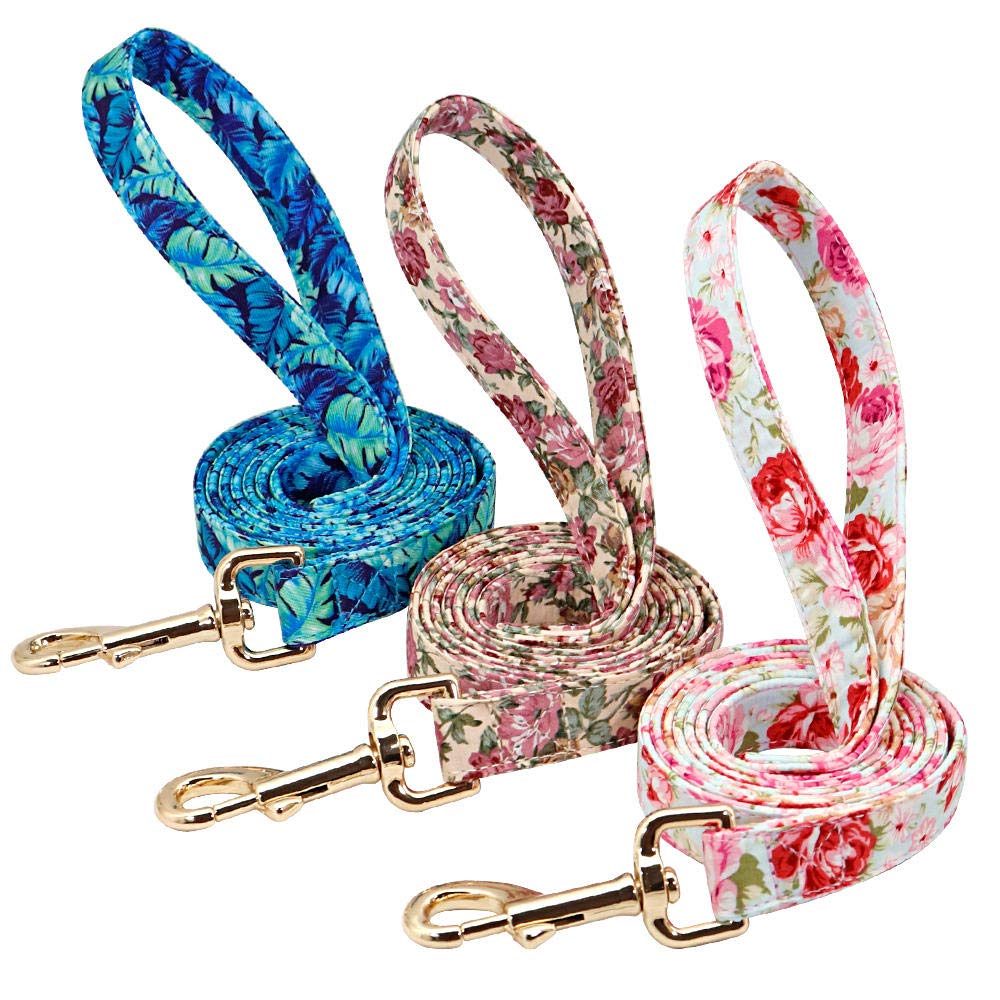 Conjunto de correa de cuello de perro impresa personalizada Correa de collar de mascota de nailon personalizada Placa de identificación grabada para perros pequeños medianos grandes-Pink_Set_