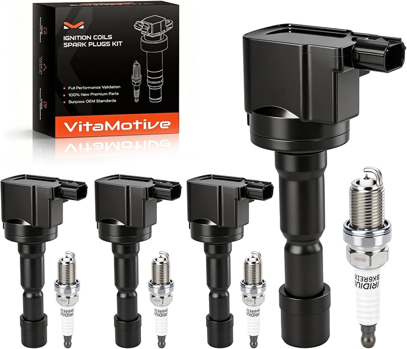Kit de bobinas de ignição e velas de irídio VitaMotive para Honda CR-Z e Fit 1.5L – 4 bobinas + 4 velas