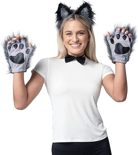 Miniatura 3 de Spooktacular Creations Wolf Ears Tail and Gloves Set, Furry Fox Accessories Set with Tail