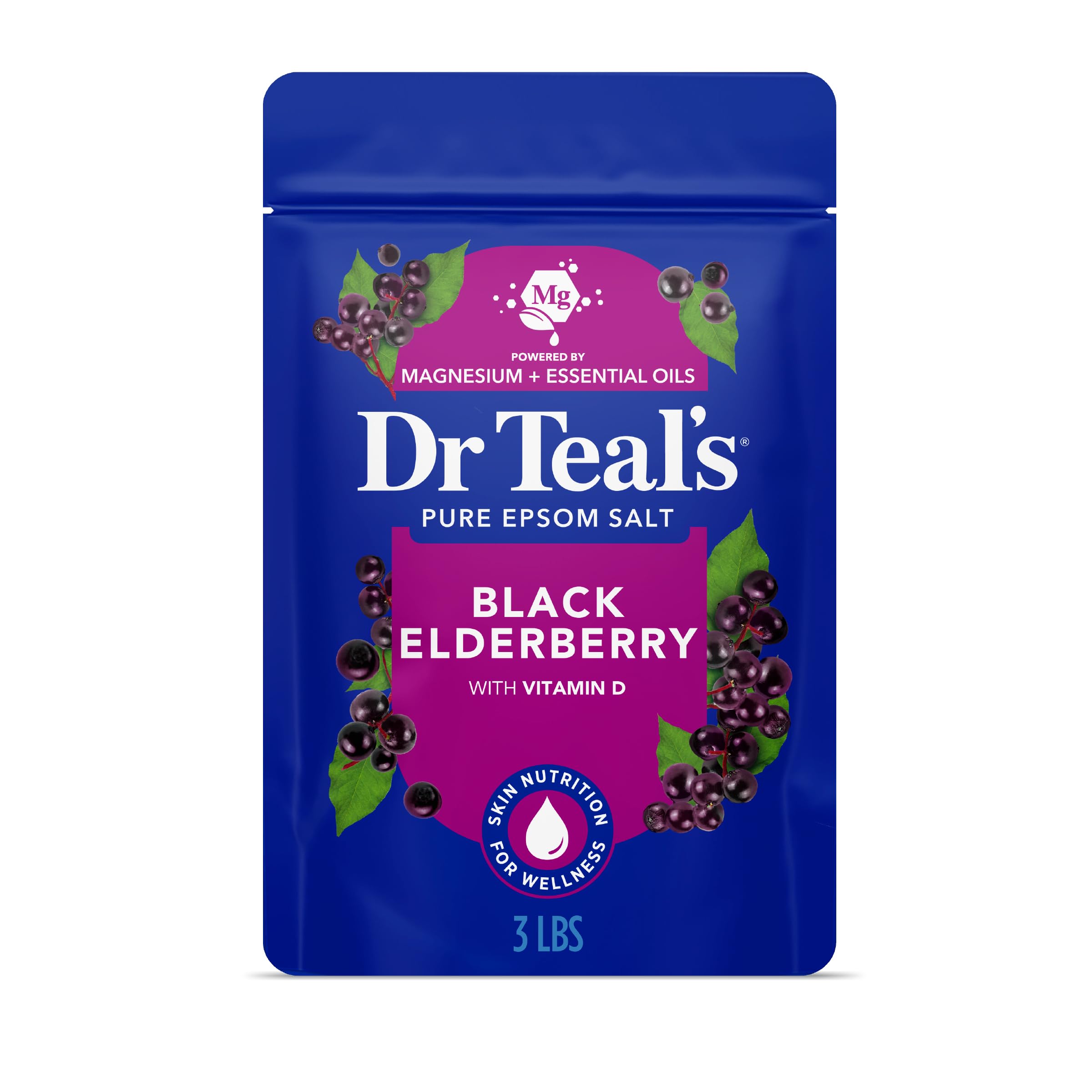 Photo 1 of Dr Teal's Epsom Salt Magnesium Soak, Black Elderberry with Vitamin D, 3 lbs