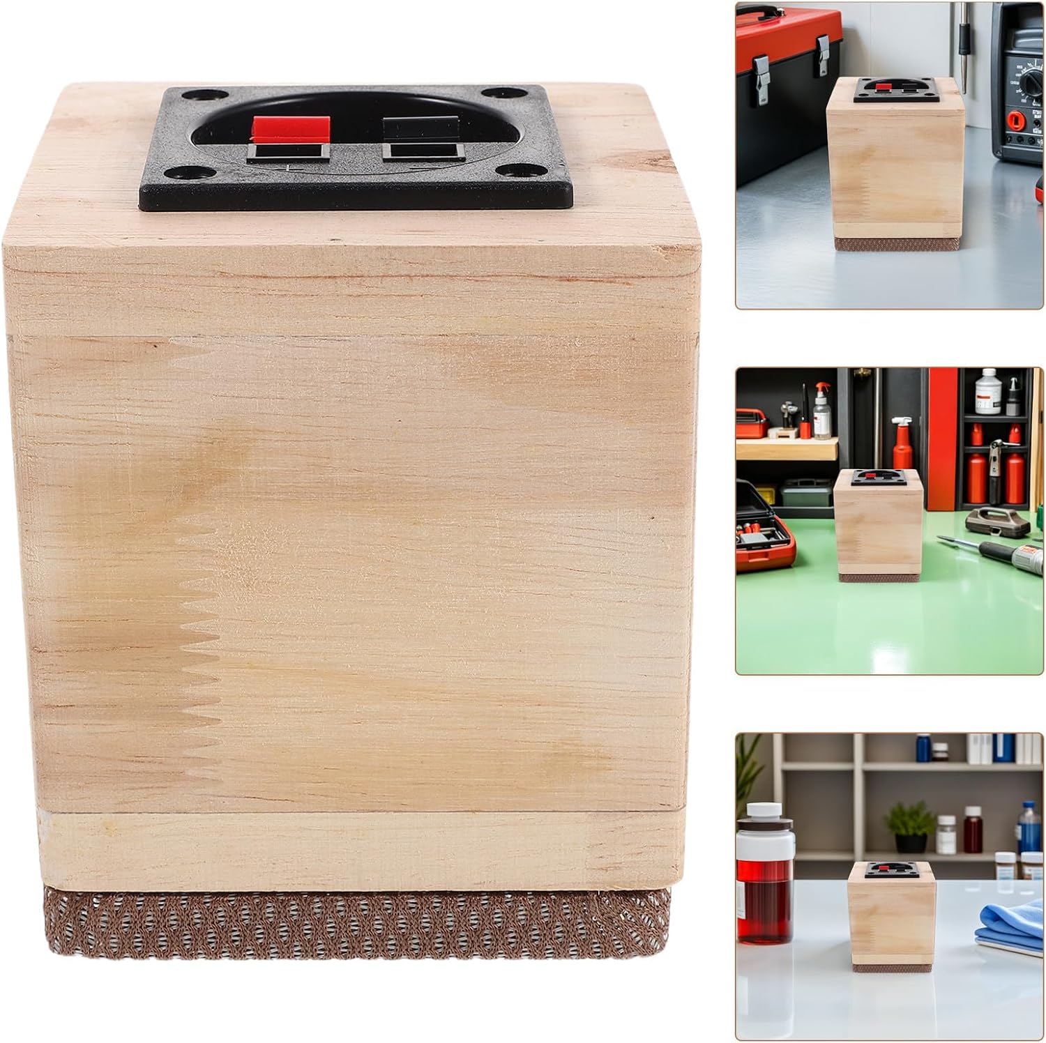 Wood Speaker Box for Truck Audio System Enclosure Solid Wood Beige