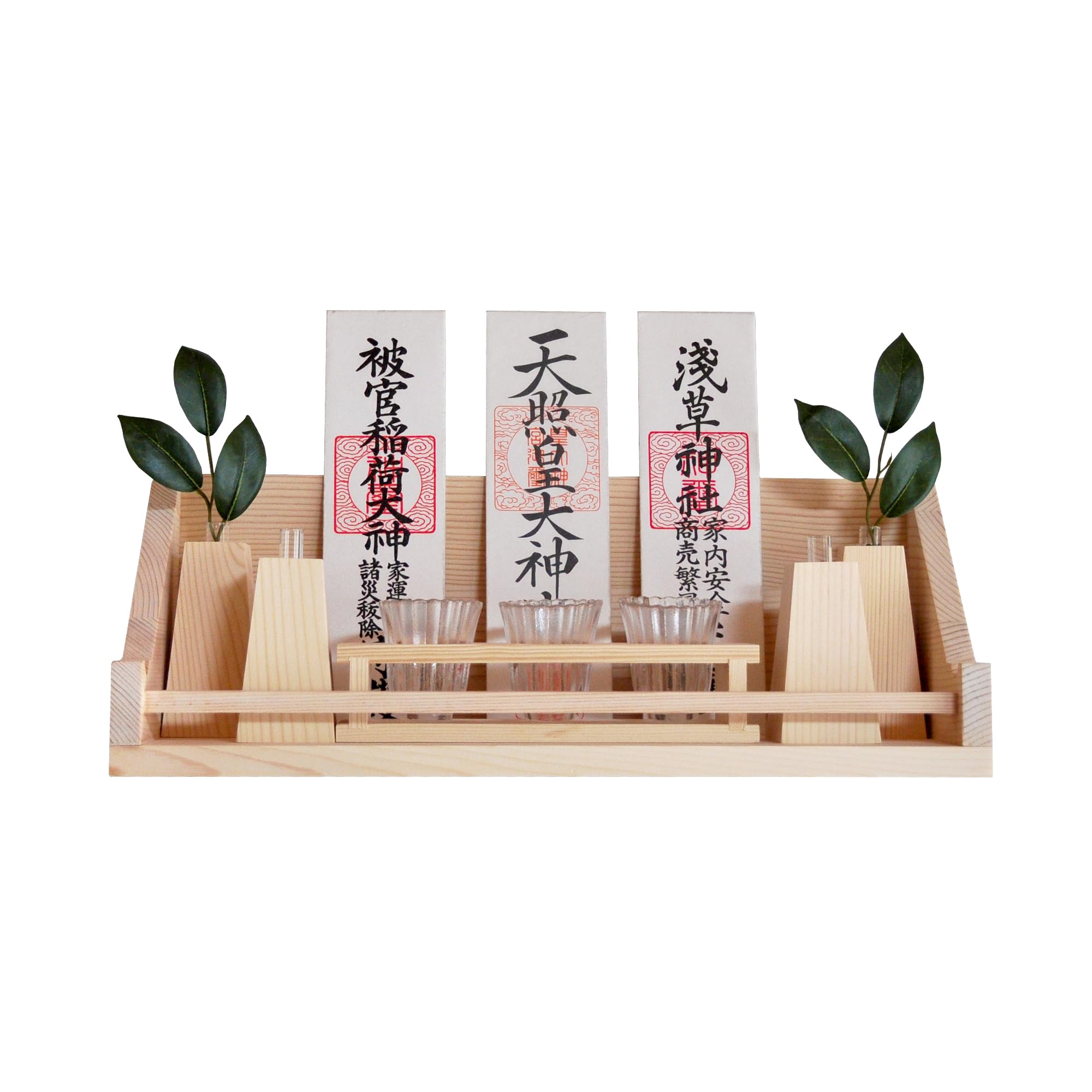 Amazon｜神棚 御札立て 壁掛け モダン 40x16x16cm 壁掛け用神札立