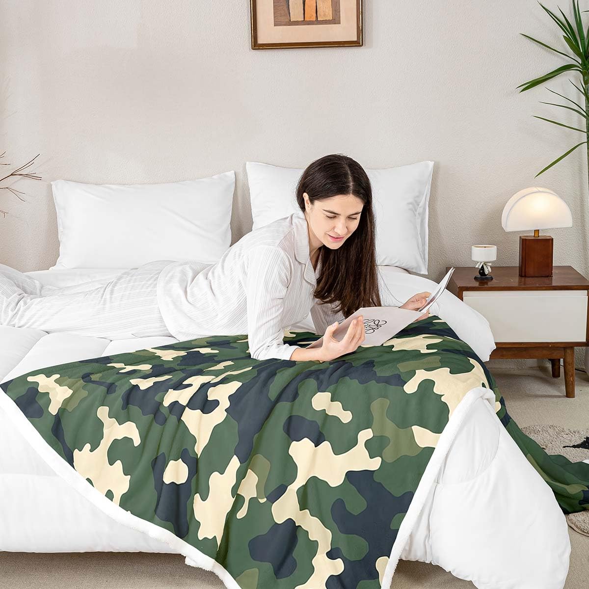 Homemissing Camouflage Fleece Throw Blanket 40x50Inch For Sofa Bed Couch Boys Kids Adult Teens Camo Plush Blanket Military Style Room Decor - Image 4