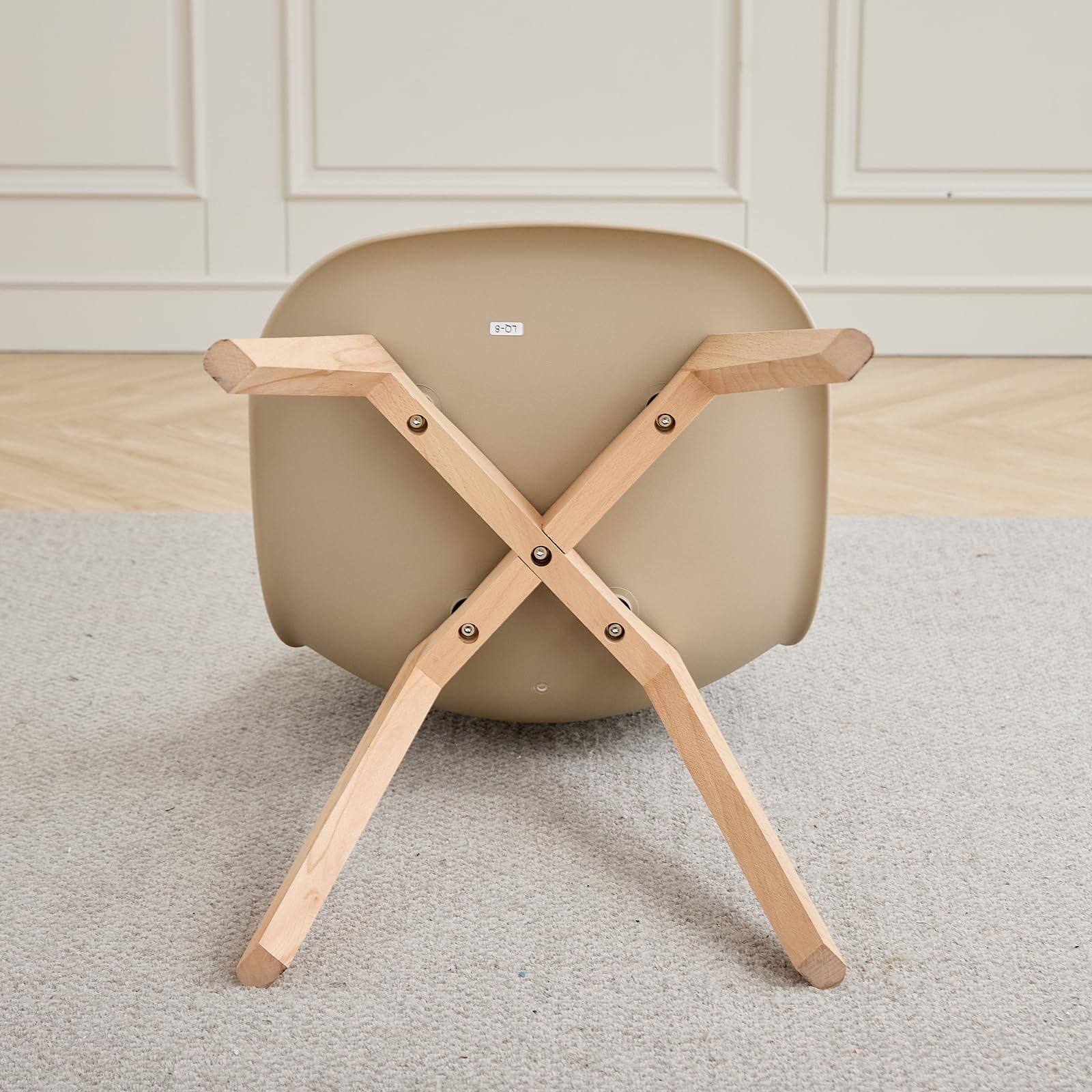 Set di 4 Sedie da Pranzo, Sedie da Ufficio, Gambe in Legno Massello di Faggio, Ideali per Sala da Pranzo, Cucina, Soggiorno, Bar (Cachi/4)