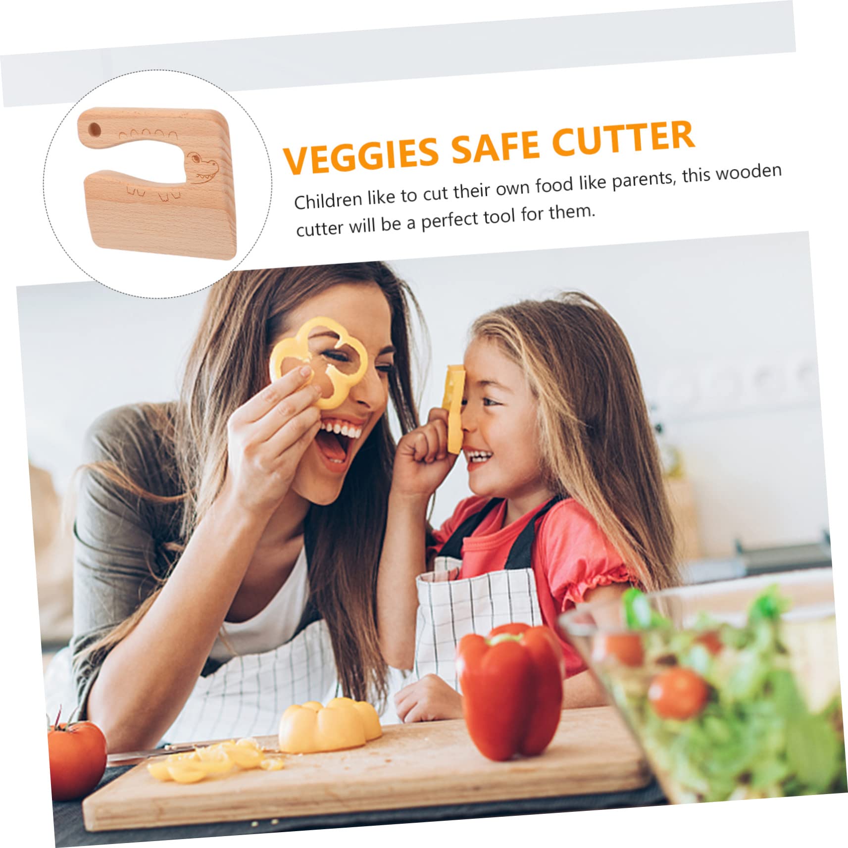 ORFOFE Unique Wooden Chopper for Boys and Girls Wooden Toy Cutter Play Kitchen Toys Safe Chopper for Toddlers