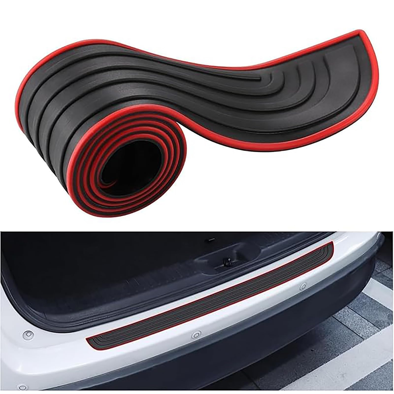 Rear Bumper Protector for Lexus RX 450h 2005-2022 2023 2024 2025 GGL10 AGL20, Waterproof Rubber Trunk Sill Guard with Arc Edge Design, Flexible Streamlined Scuff Plate for Car SUV Pickup Truck