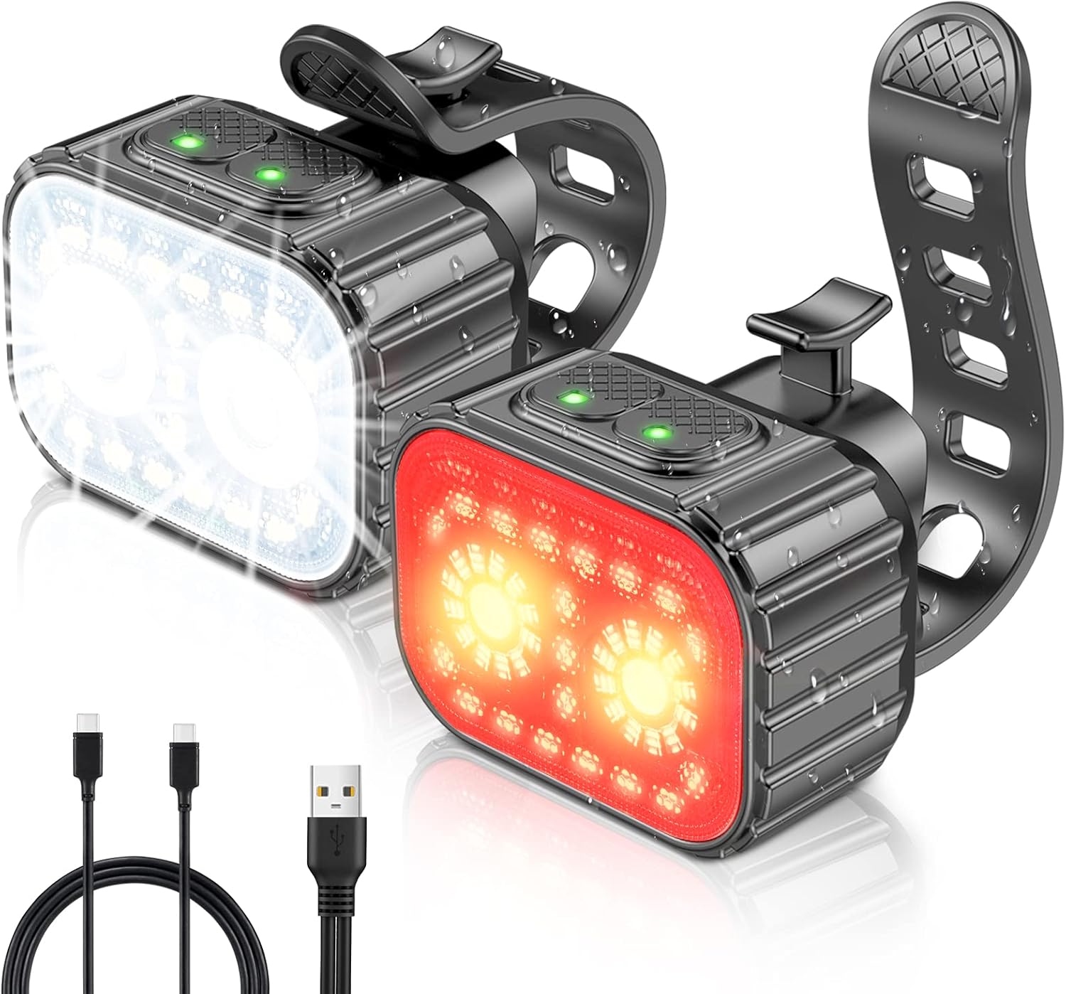 Bike Lights, Oldowl Super Bright Bike Light Set, IPX6 Waterproof Bike Lights Front and Back, 8