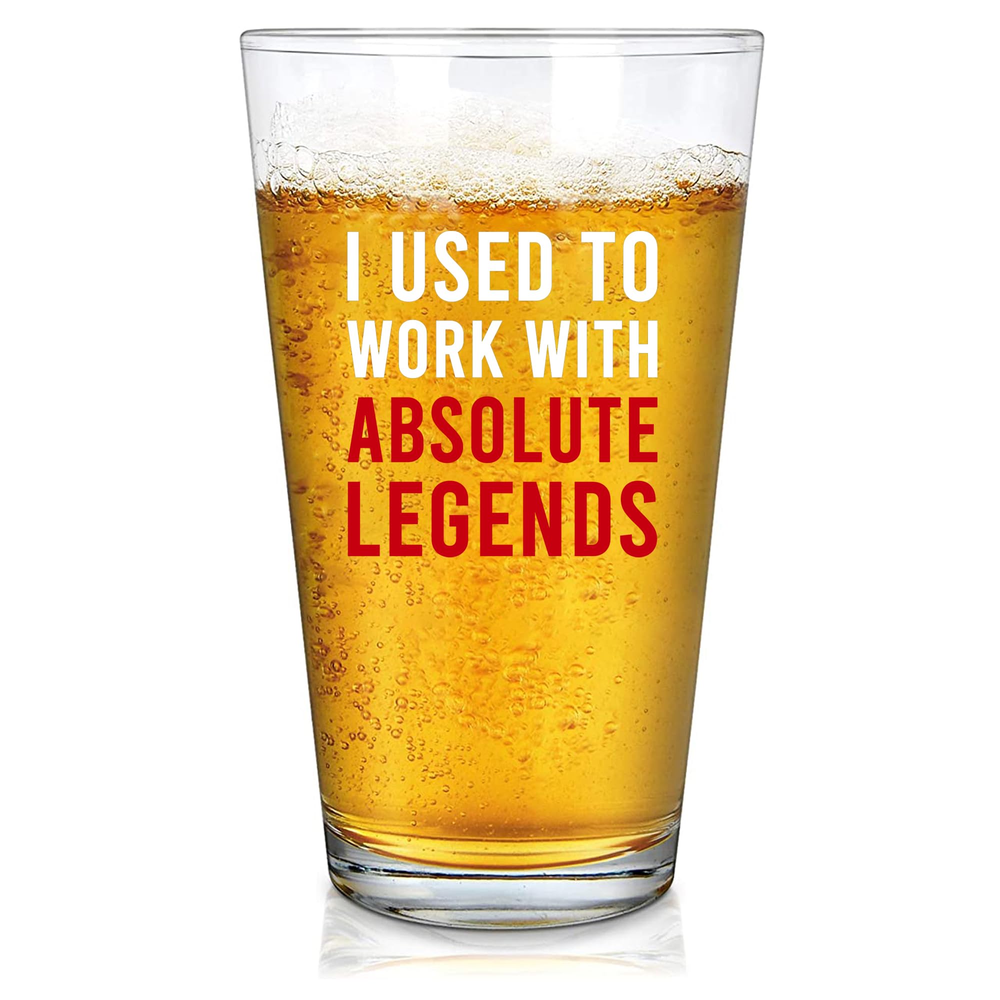 I Used To Work With Absolute Legend Beer Glass 16 oz Coworker Retirement Gifts New Job Goodbye Workplace Office Colleague Pint Glasses Clear Drinking Glass