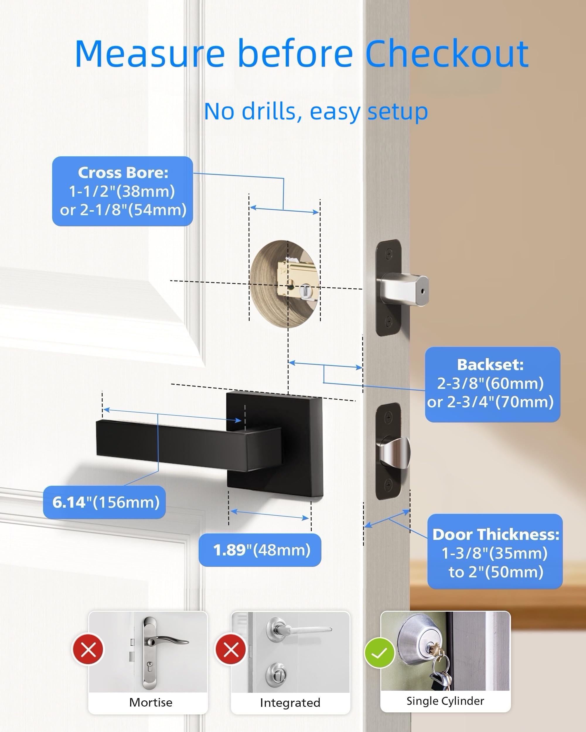 Philips Wi-Fi Door Lock, WiFi Smart Lock Keyless Entry Deadbolt for Front Door, Compatible with Alexa & Google Assistant, Remote Control, Built-in WiFi, APP Fingerprint Passcode Unlock, Auto Locking