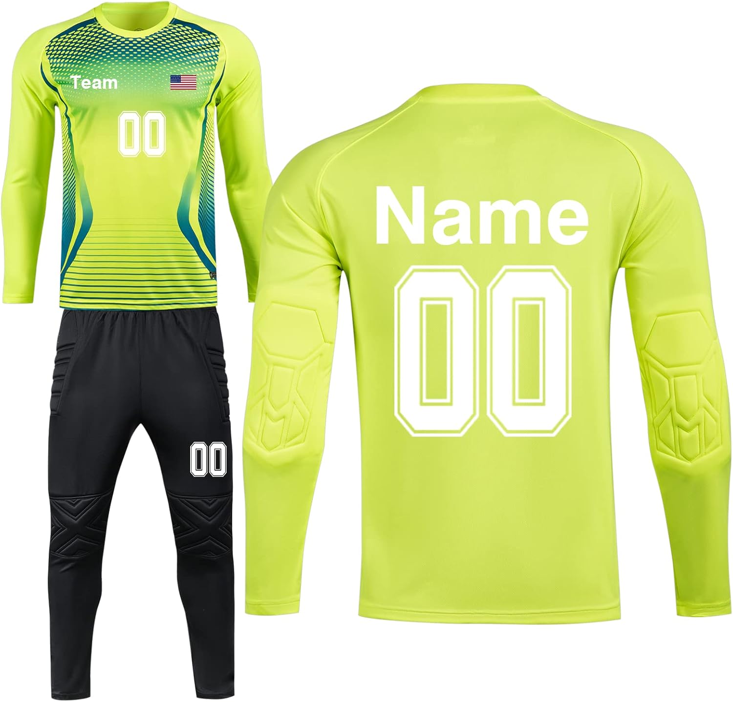 Custom Goalkeeper Jersey Soccer for Adult/Kids Personalized Goalie Jersey Youth Adults with Name Team Number Logo