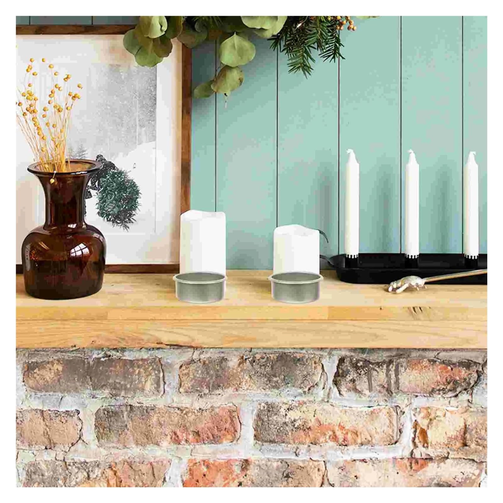 Porta Tealight in Vetro 20 Pezzi di Tazze vuote in Metallo, portacandele delicati, Eleganti portacandele Decorativi