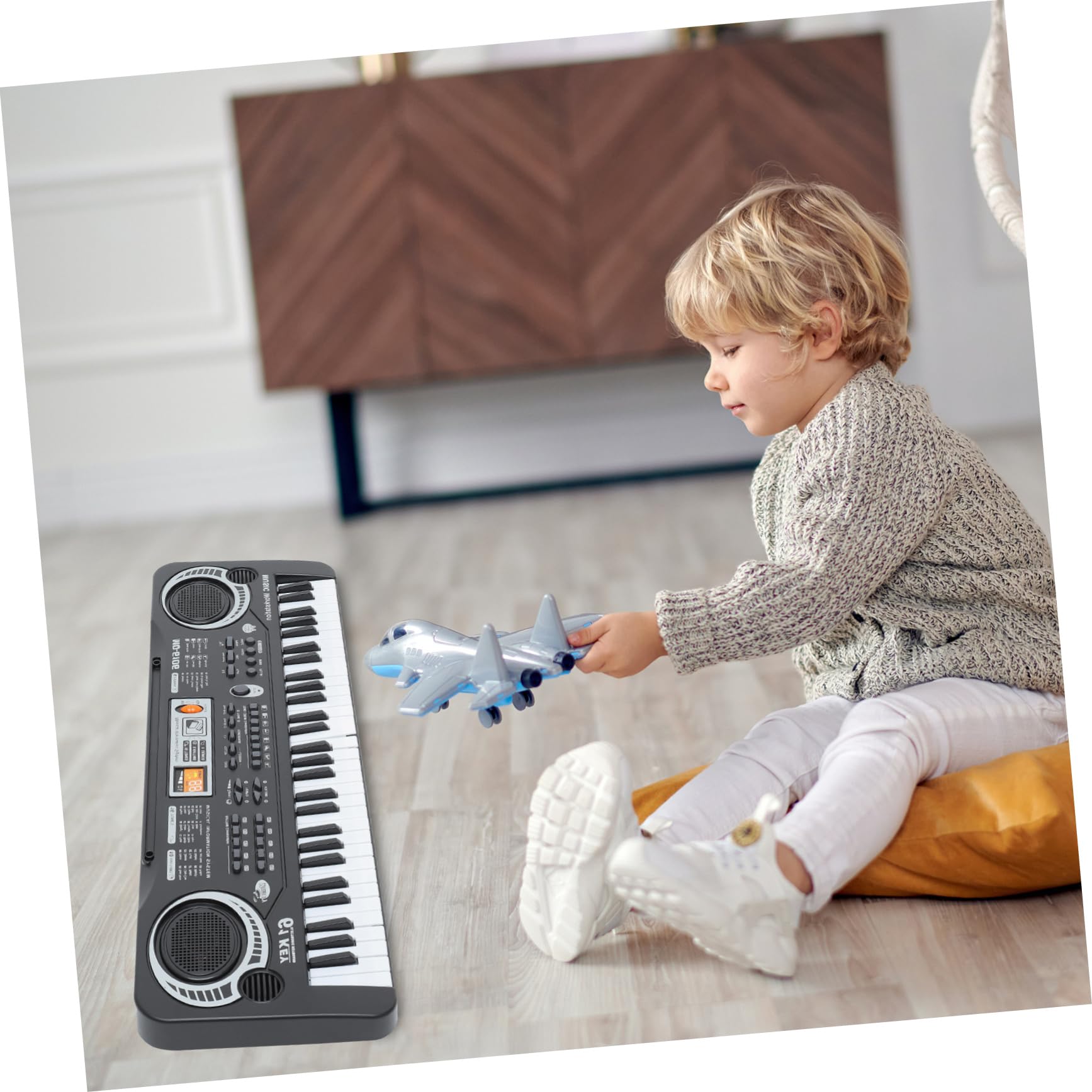 Juguete de Piano para Niños 61 Teclas, Abs Negro, Aprendizaje