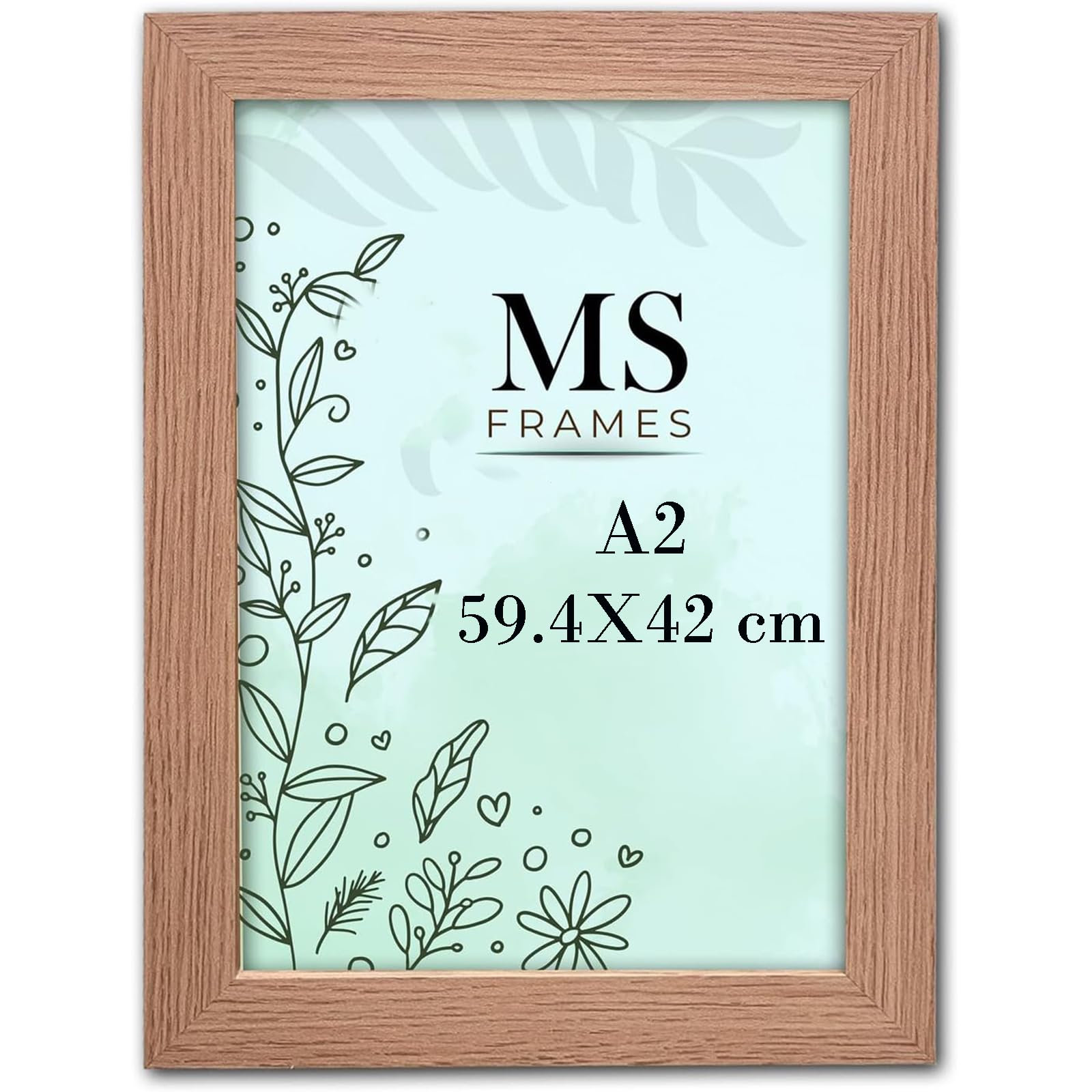 AI Decor A2 Oak Picture Frames (23.3 x 16.5 Inch) Poster Frame - Clear Acrylic Display Poster MDF Wooden Portrait/Panoramic - Flat Wall Mount Hang Hooks & Free Tabletop Stand (59.4 x 42 cm)