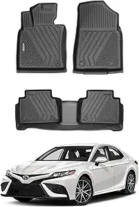 Compatible with Toyota Camry 2024 2025 – Custom Fit Floor Mats, 2-Row All-Weather TPE Car Mats Full Set – Waterproof, Odorless, Non-Slip, Easy to Clean, Durable Automotive Liners