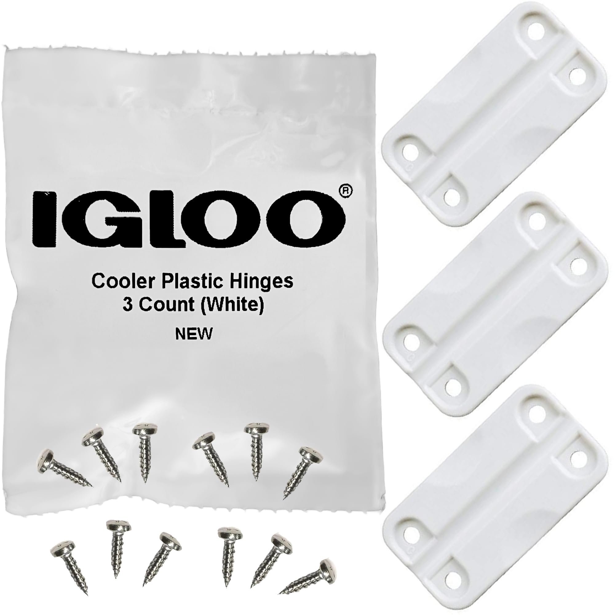 Igloo Cooler Plastic Hinges for Ice Chests (Set of 3) Replacement Part 24012