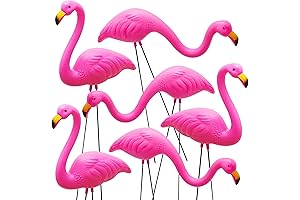 JOYIN 6-Piece Plastic Flamingo Yard Stakes: Adorn Your Garden with Grace