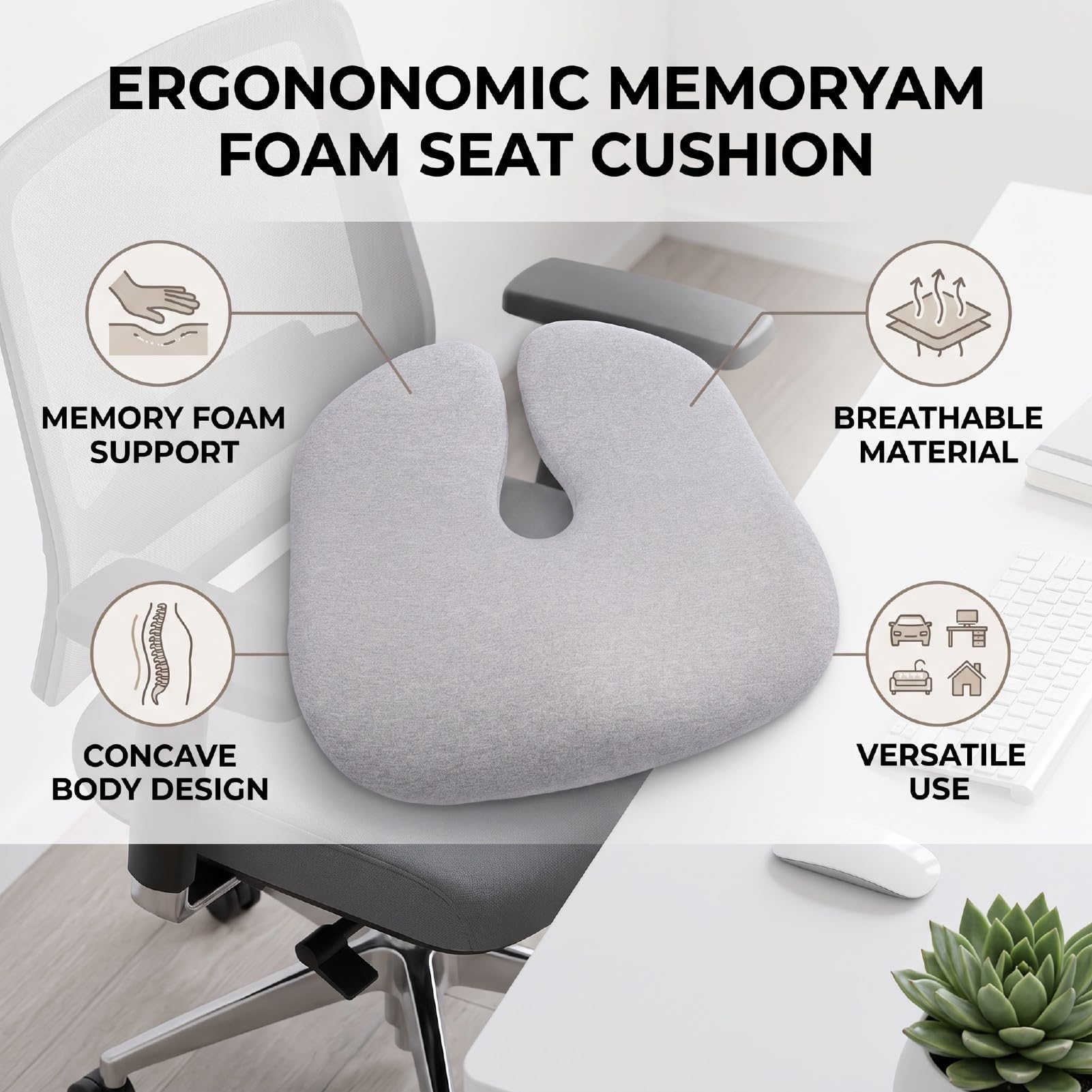 Cuscino in Memory Foam per Supporto Ergonomico